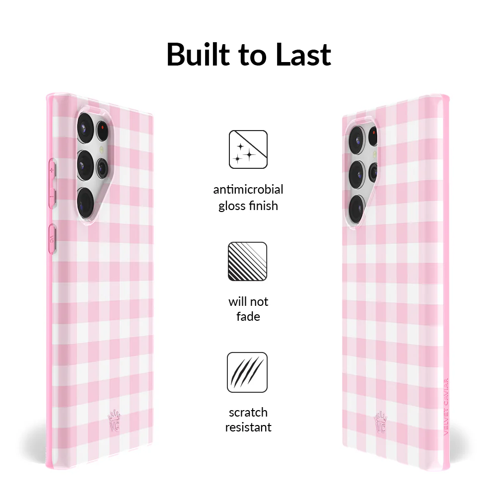 Baby Pink Gingham Samsung Case - Image 34