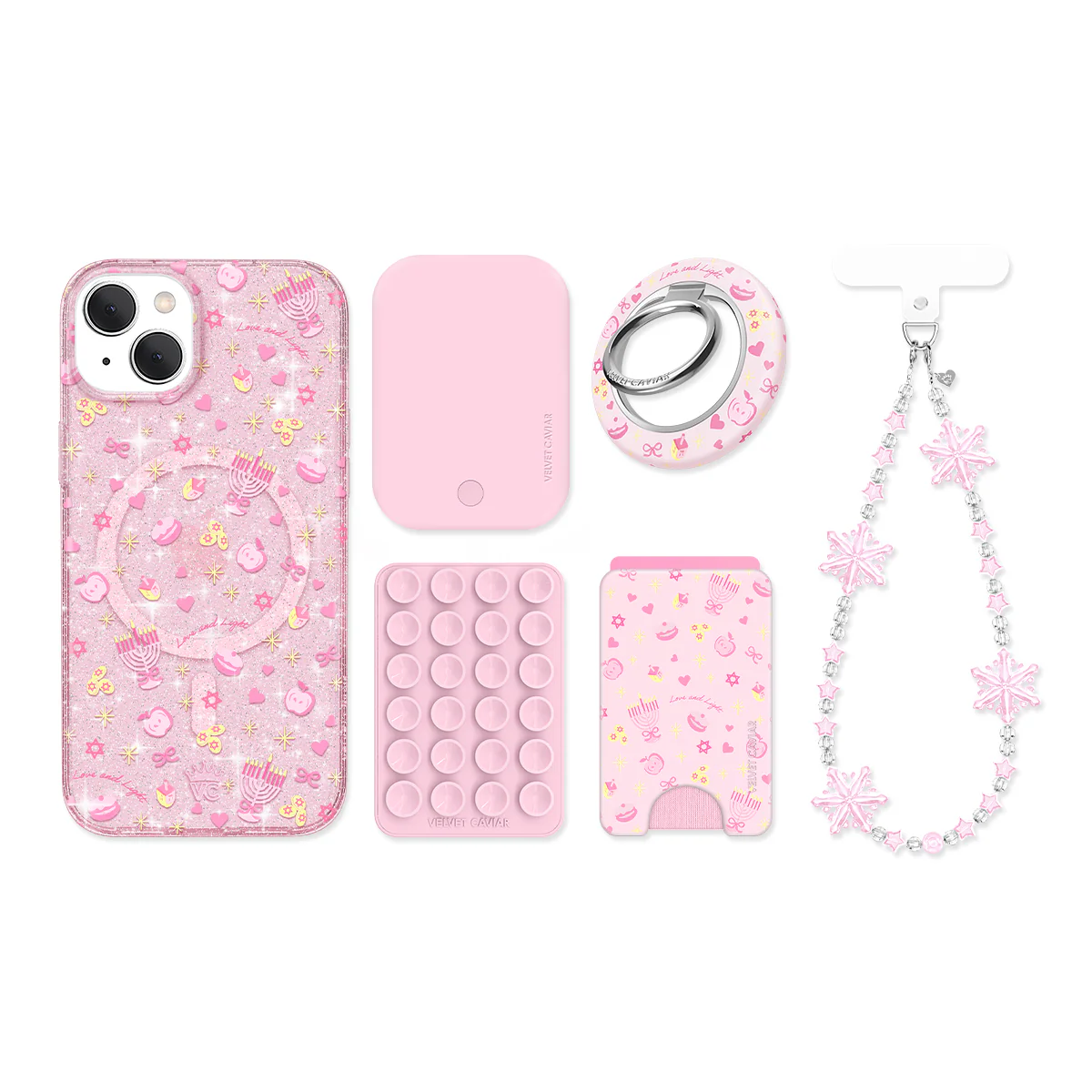Pink Hanukkah Glitter iPhone Bundle - Image 5