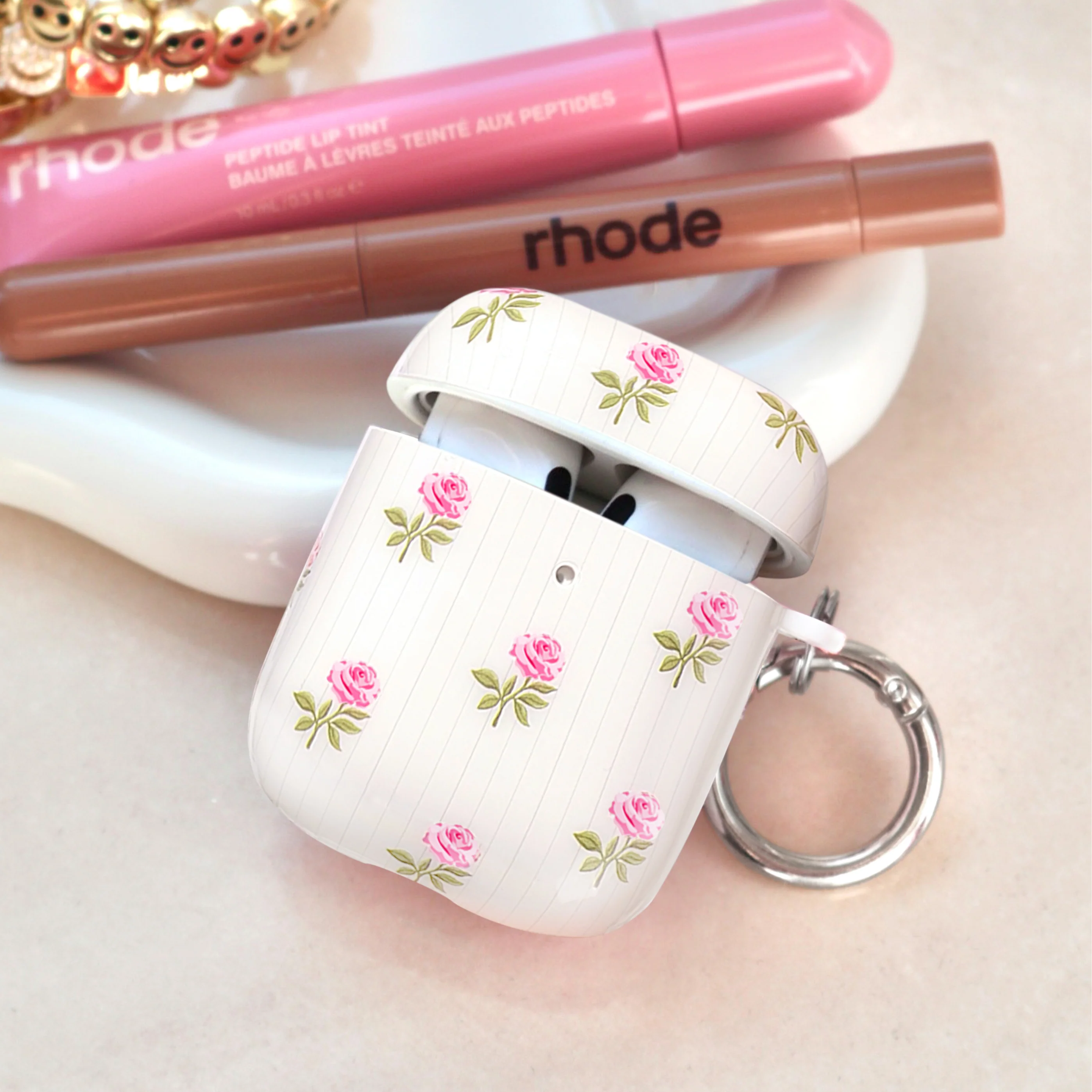 Pink Peony Floral AirPod Case - Image 17