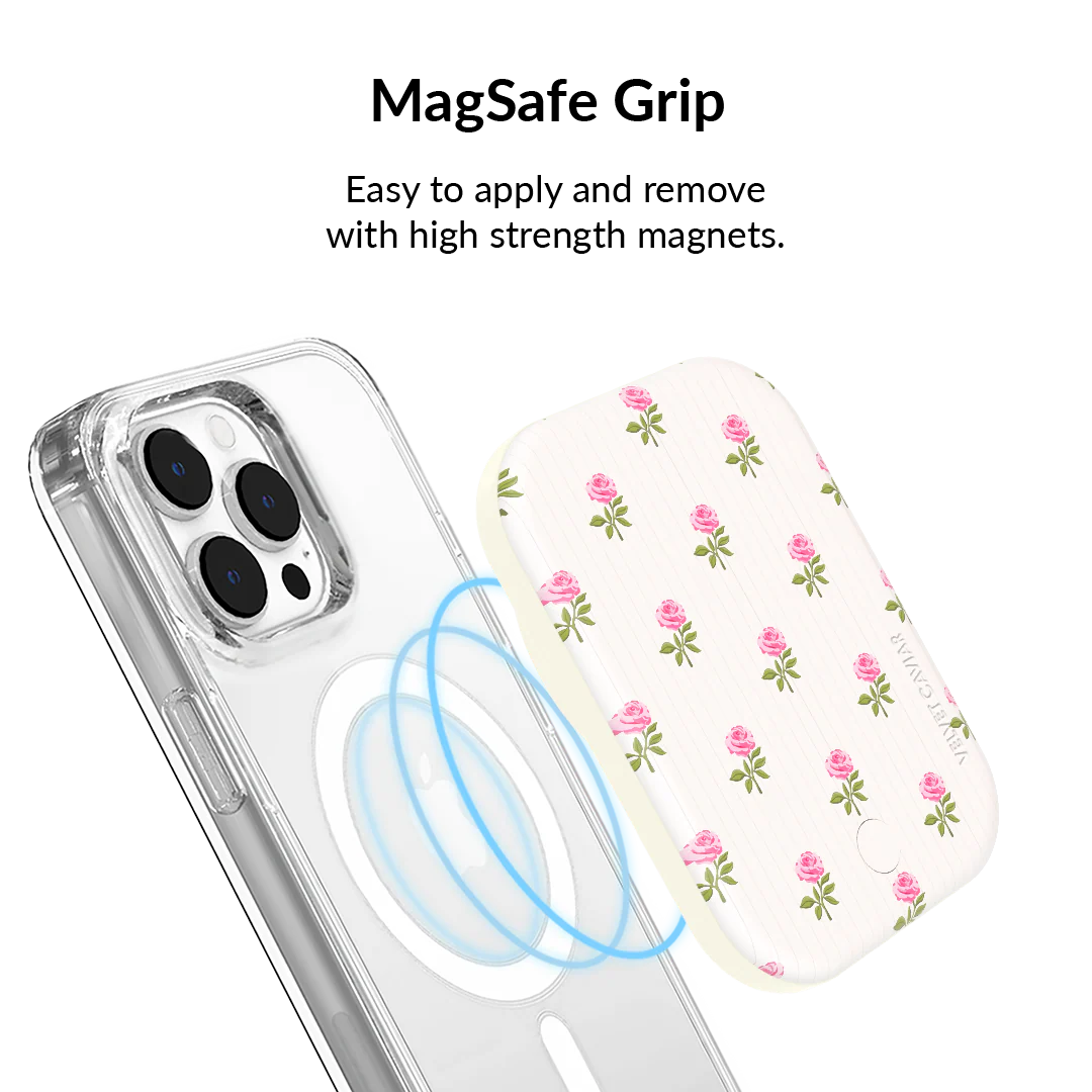Pink Peony Floral Portable MagSafe Charger Power Pack - Image 4