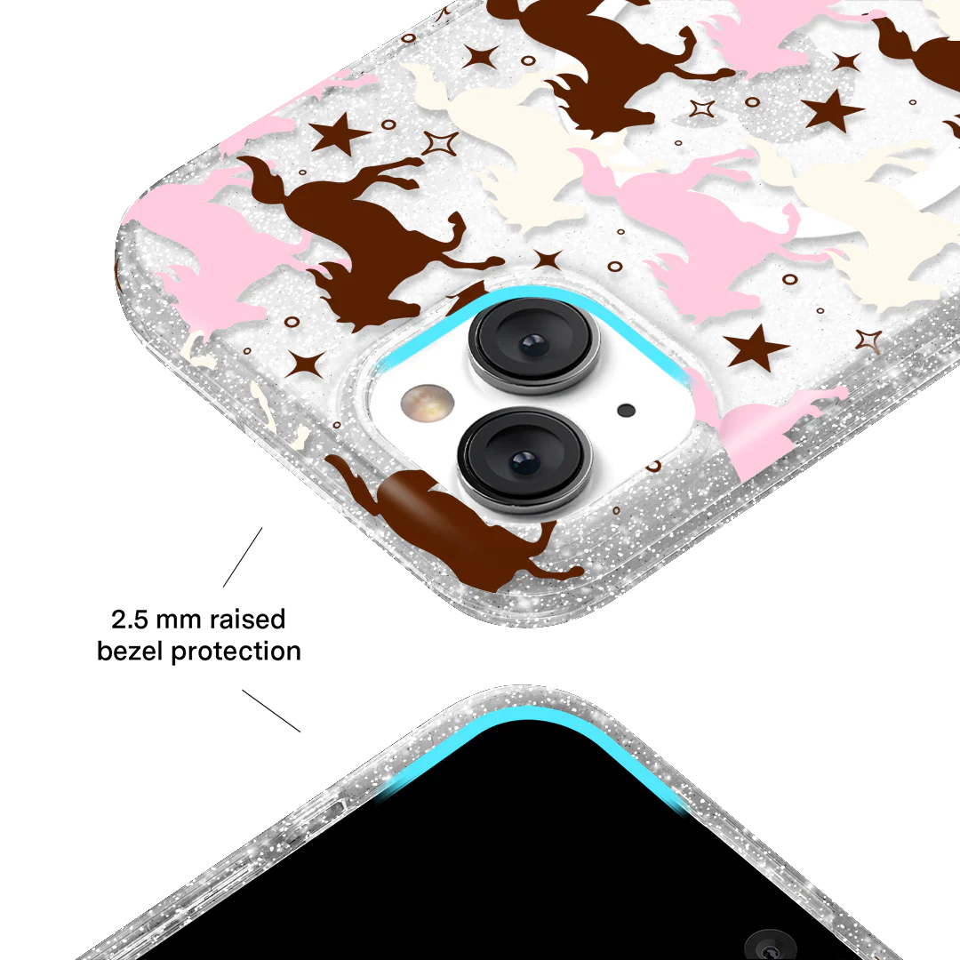 Pink Pony Glitter iPhone Case - Image 52