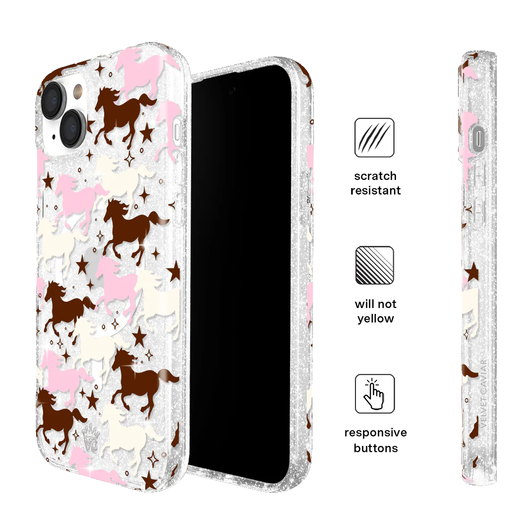 Pink Pony Glitter iPhone Case - Image 62