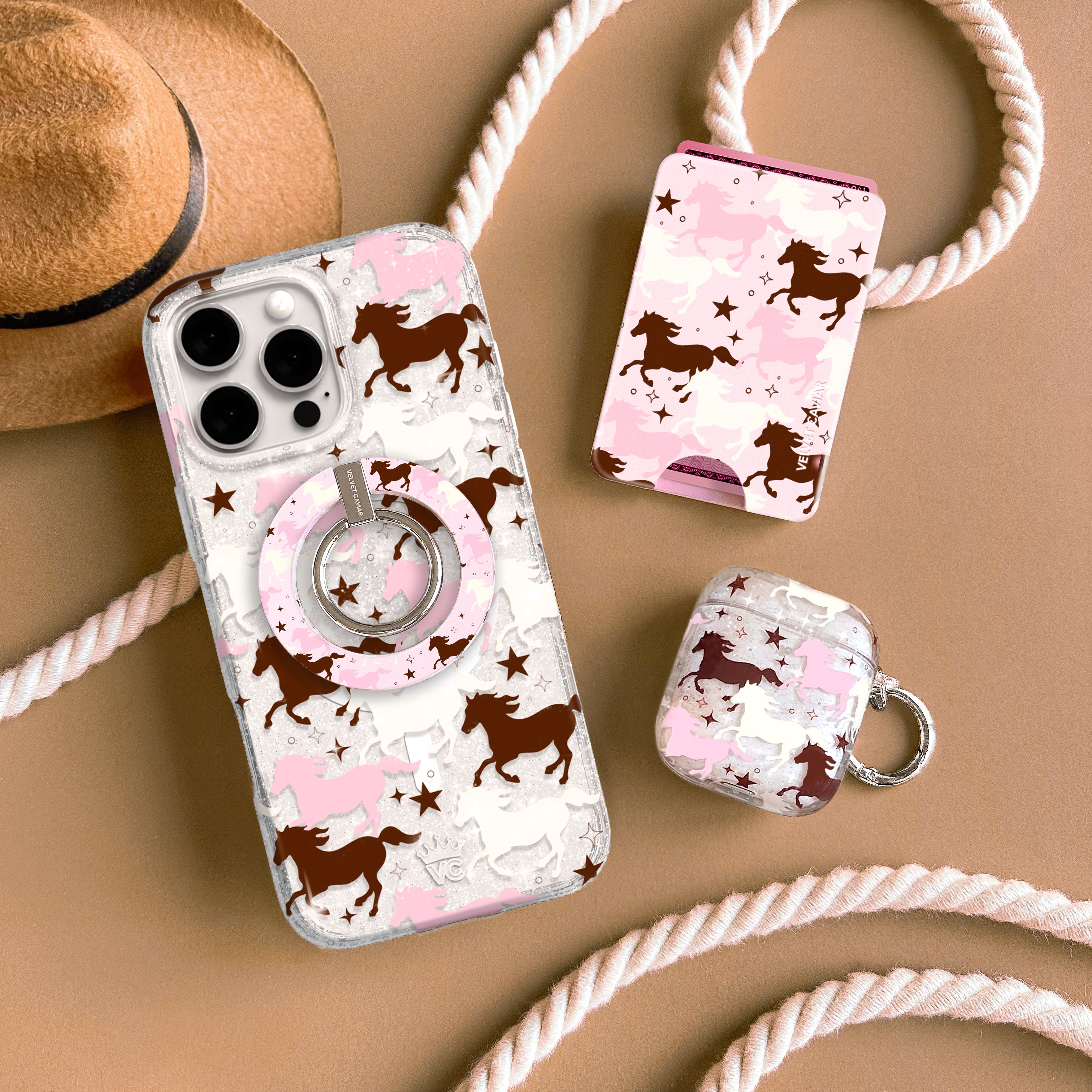 Pink Pony Glitter iPhone Case - Image 70