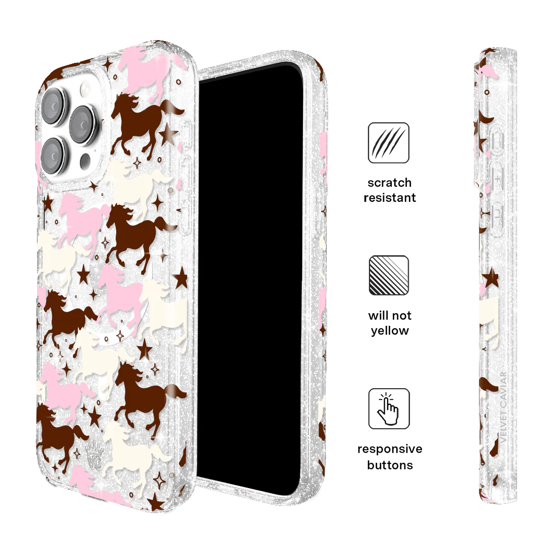 Pink Pony Glitter iPhone Case - Image 76