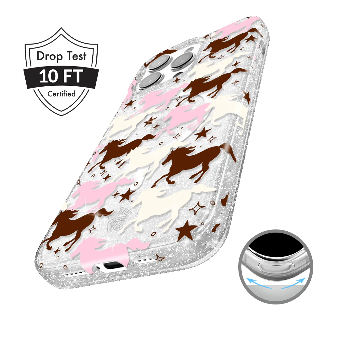 Pink Pony Glitter iPhone Case - Image 96