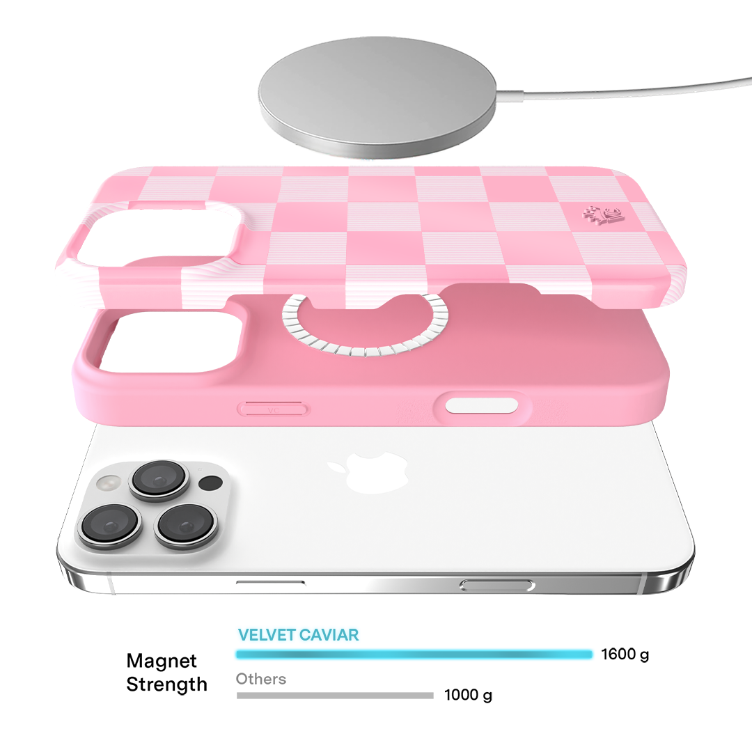 Pink Vibe Checkered iPhone Case - Image 83