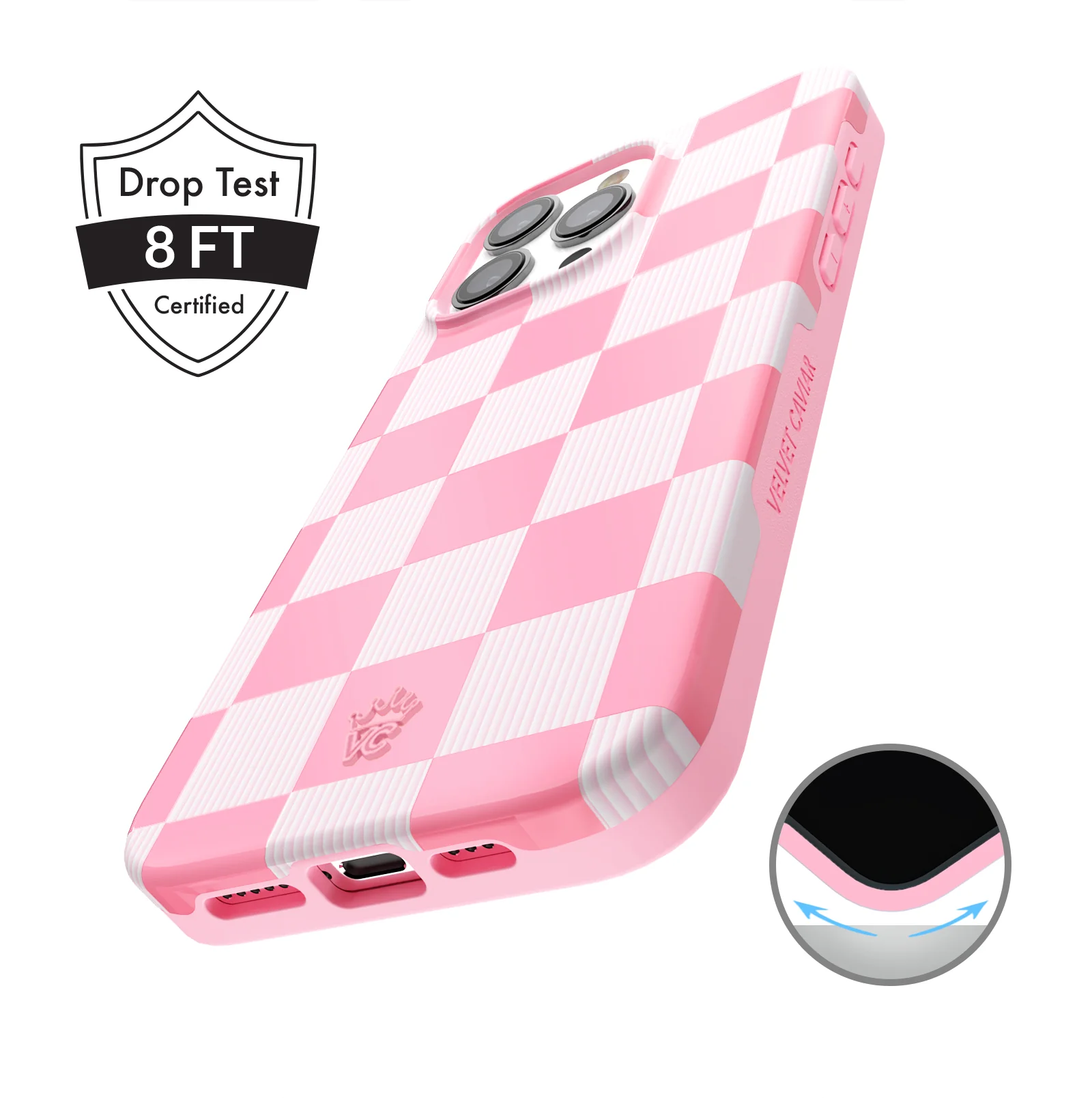 Pink Vibe Checkered iPhone Case - Image 9