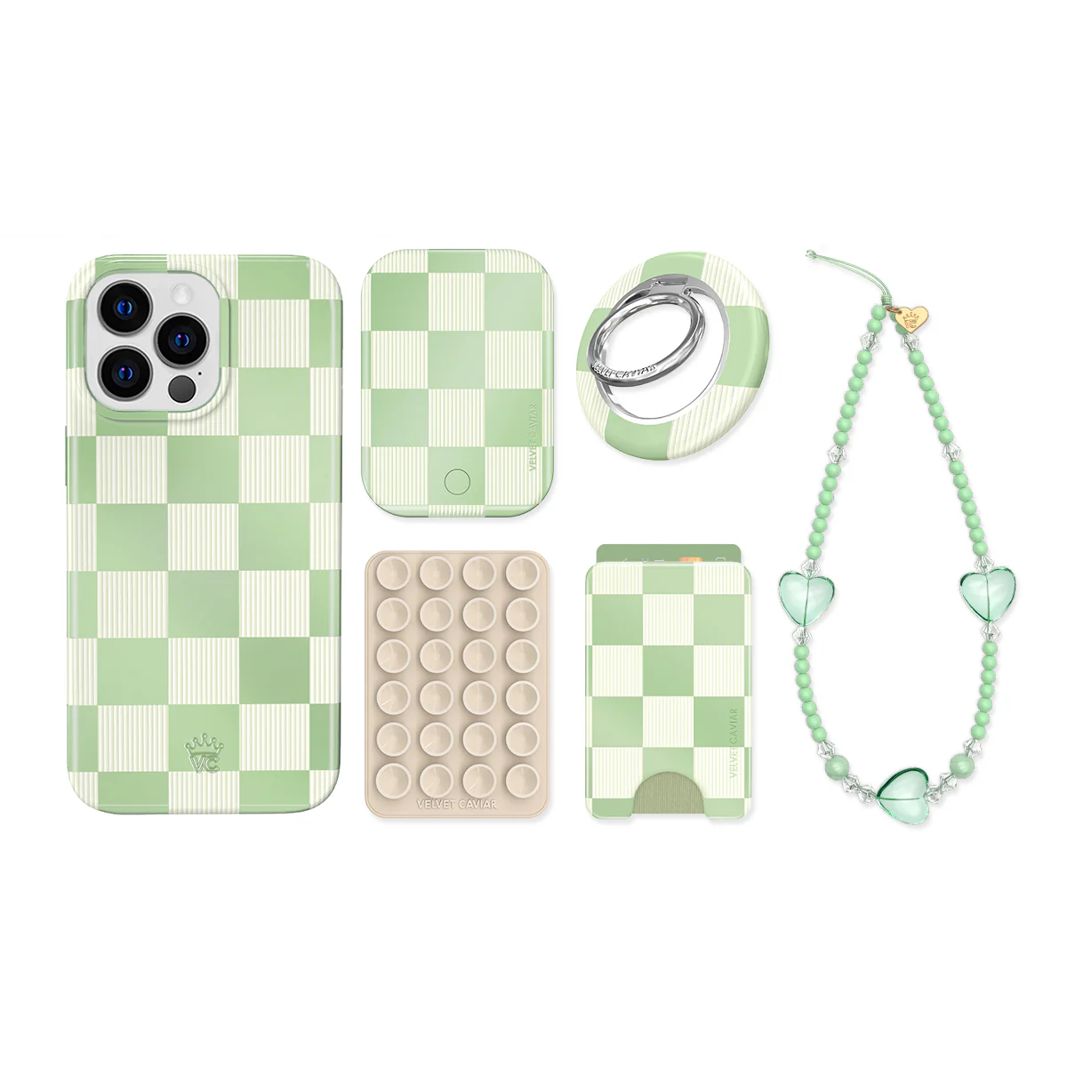 Pistachio Vibe Checkered iPhone Bundle Set - Image 2