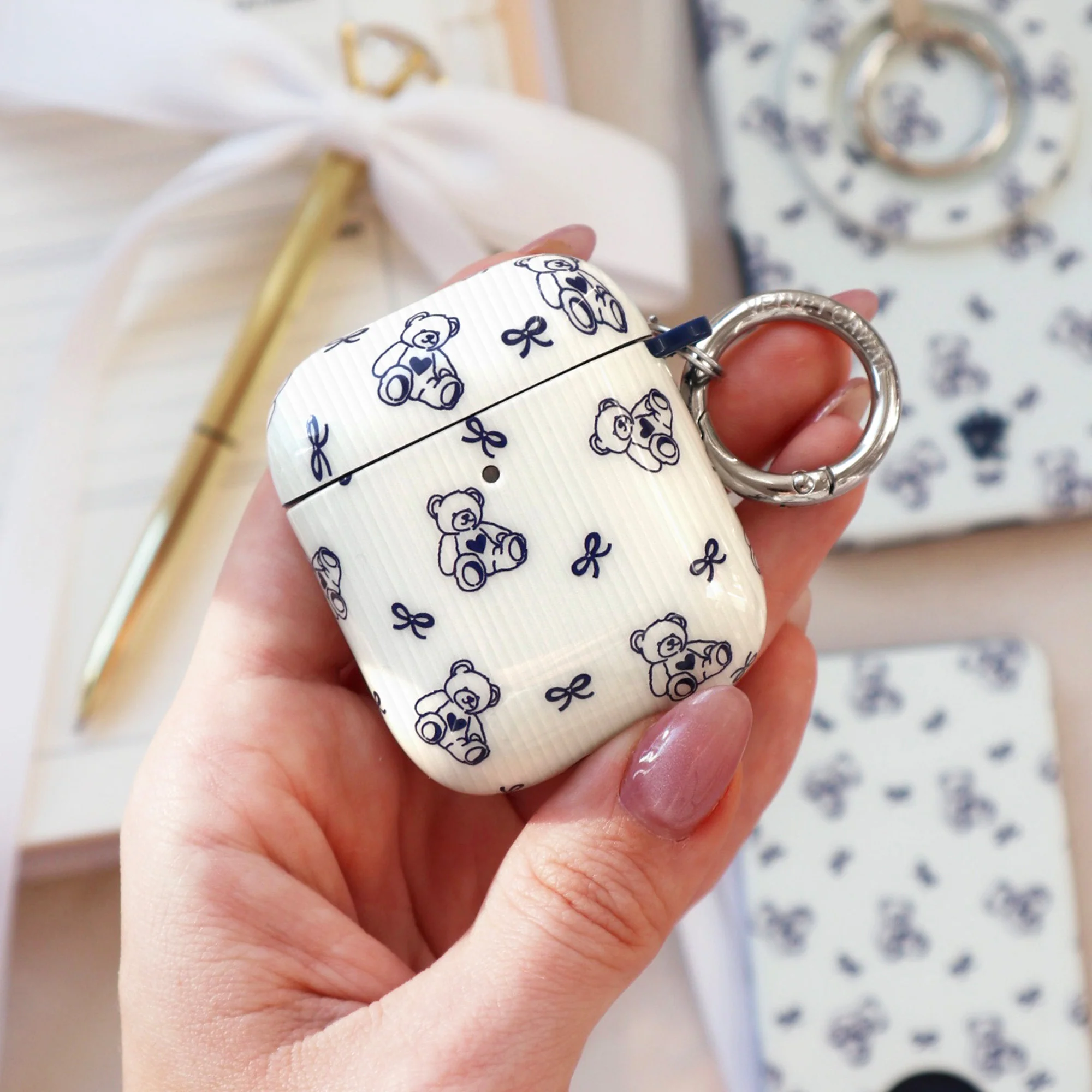 Preppy Teddy AirPod Case - Image 2
