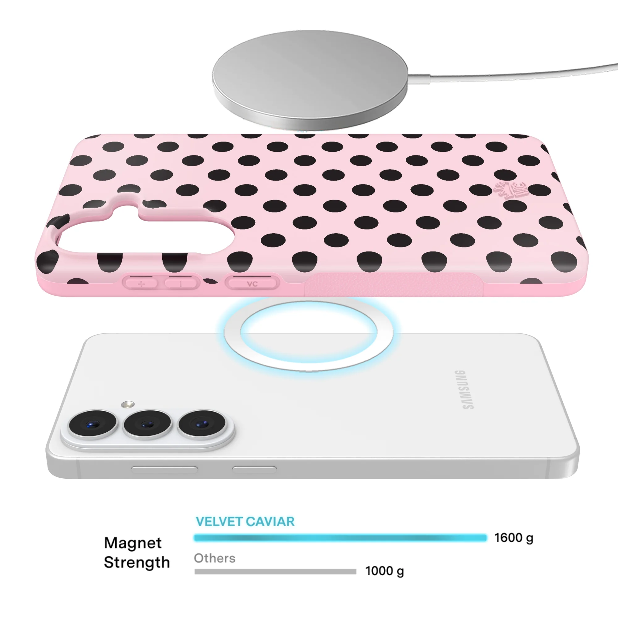 Princess Pink Polka Dot Samsung Case - Image 64