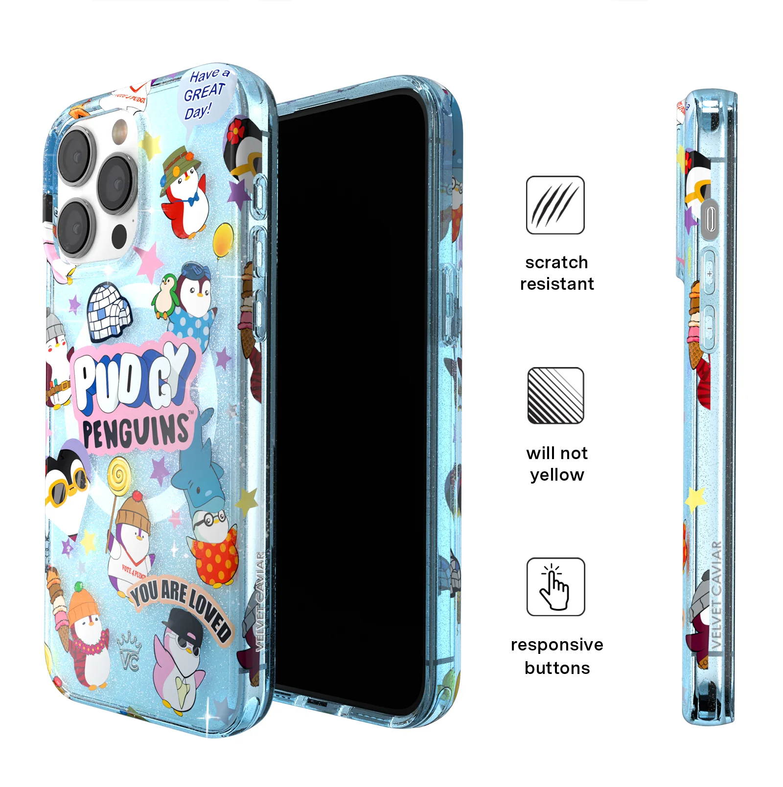 Pudgy Penguins Iceberg Glitter iPhone Case - Image 72