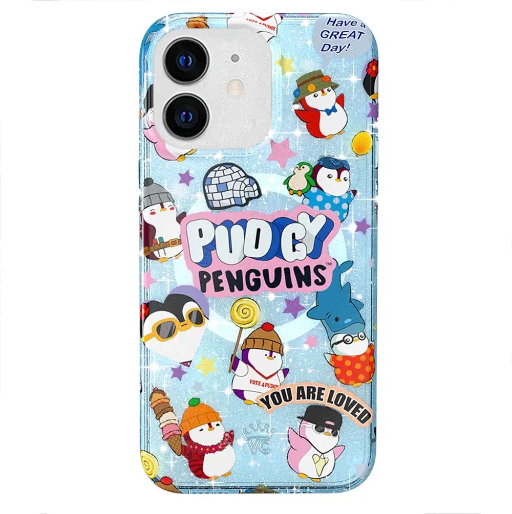 Pudgy Penguins Iceberg Glitter iPhone Case - Image 78