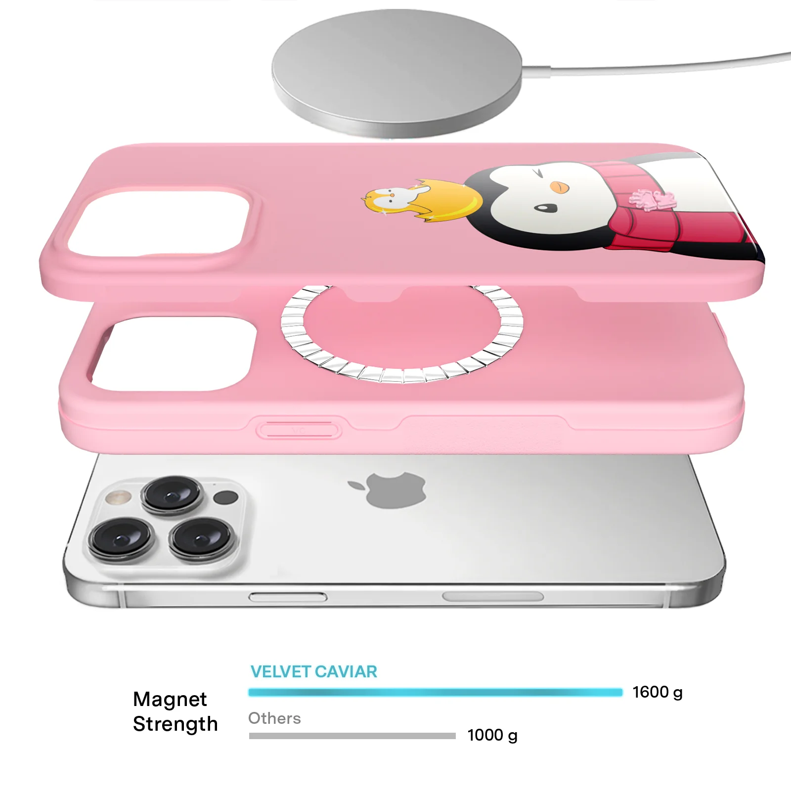 Pudgy Penguins Positive Pink iPhone Case - Image 10