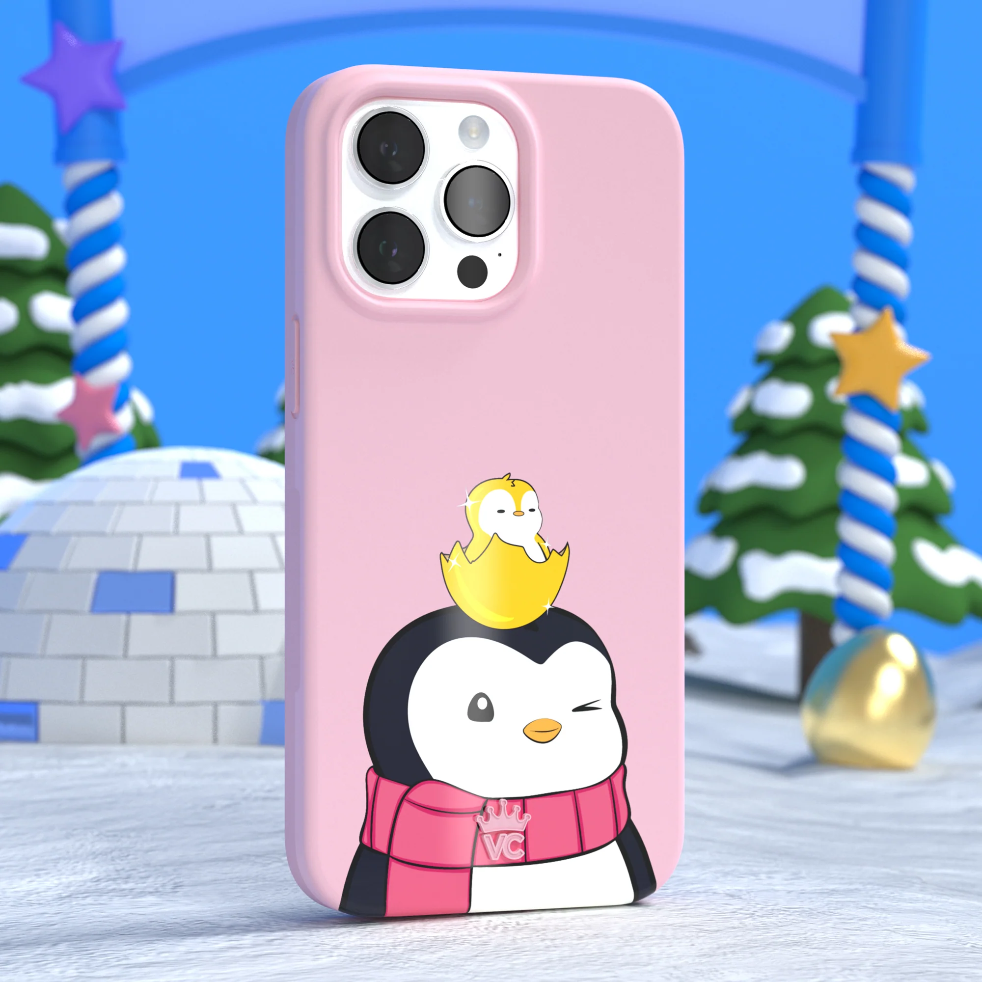 Pudgy Penguins Positive Pink iPhone Case - Image 32