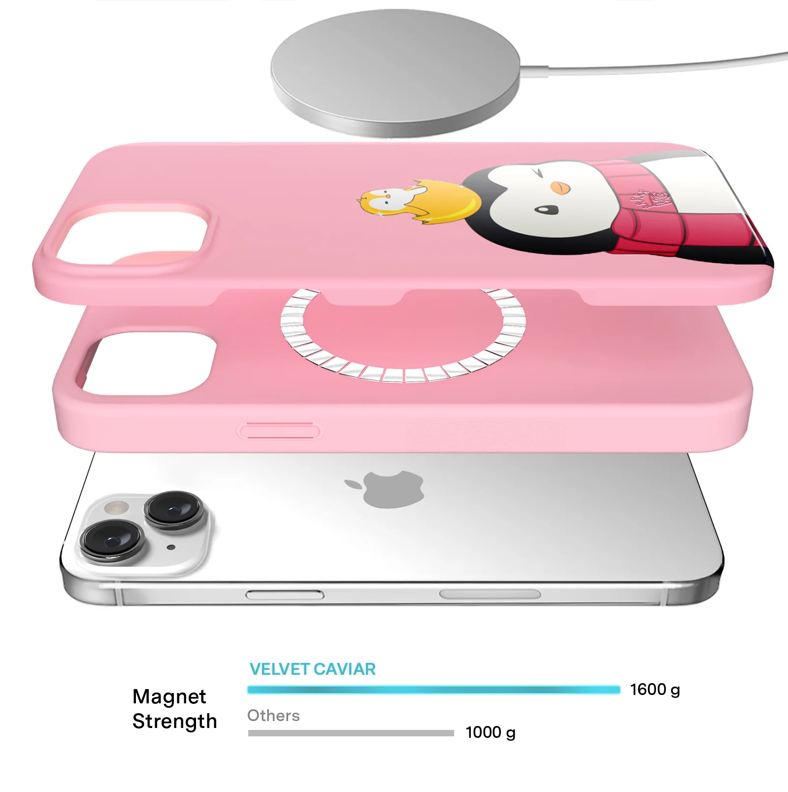 Pudgy Penguins Positive Pink iPhone Case - Image 34
