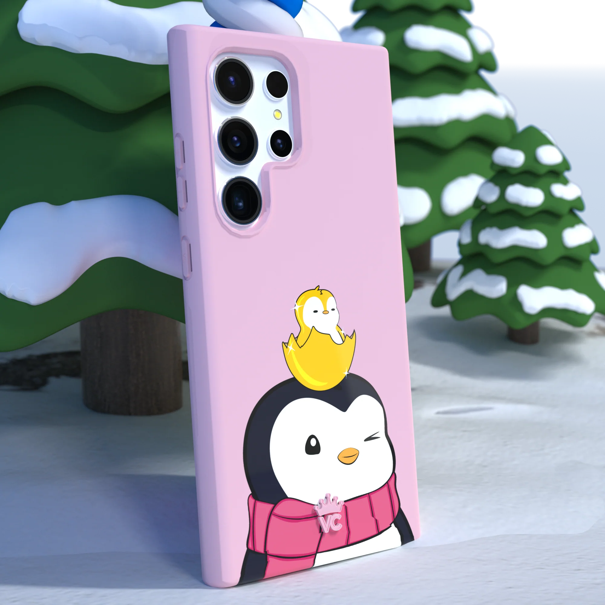 Pudgy Penguins Positive Pink Samsung Case - Image 14