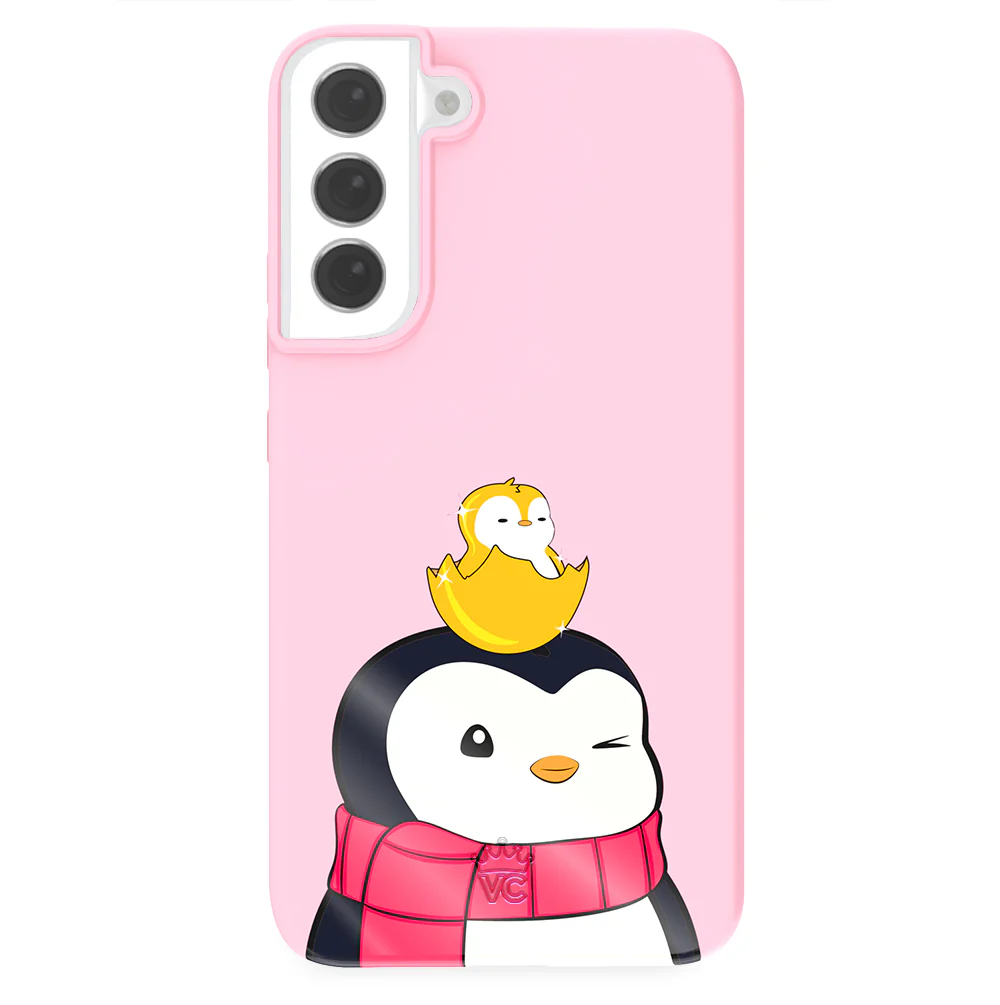 Pudgy Penguins Positive Pink Samsung Case - Image 43