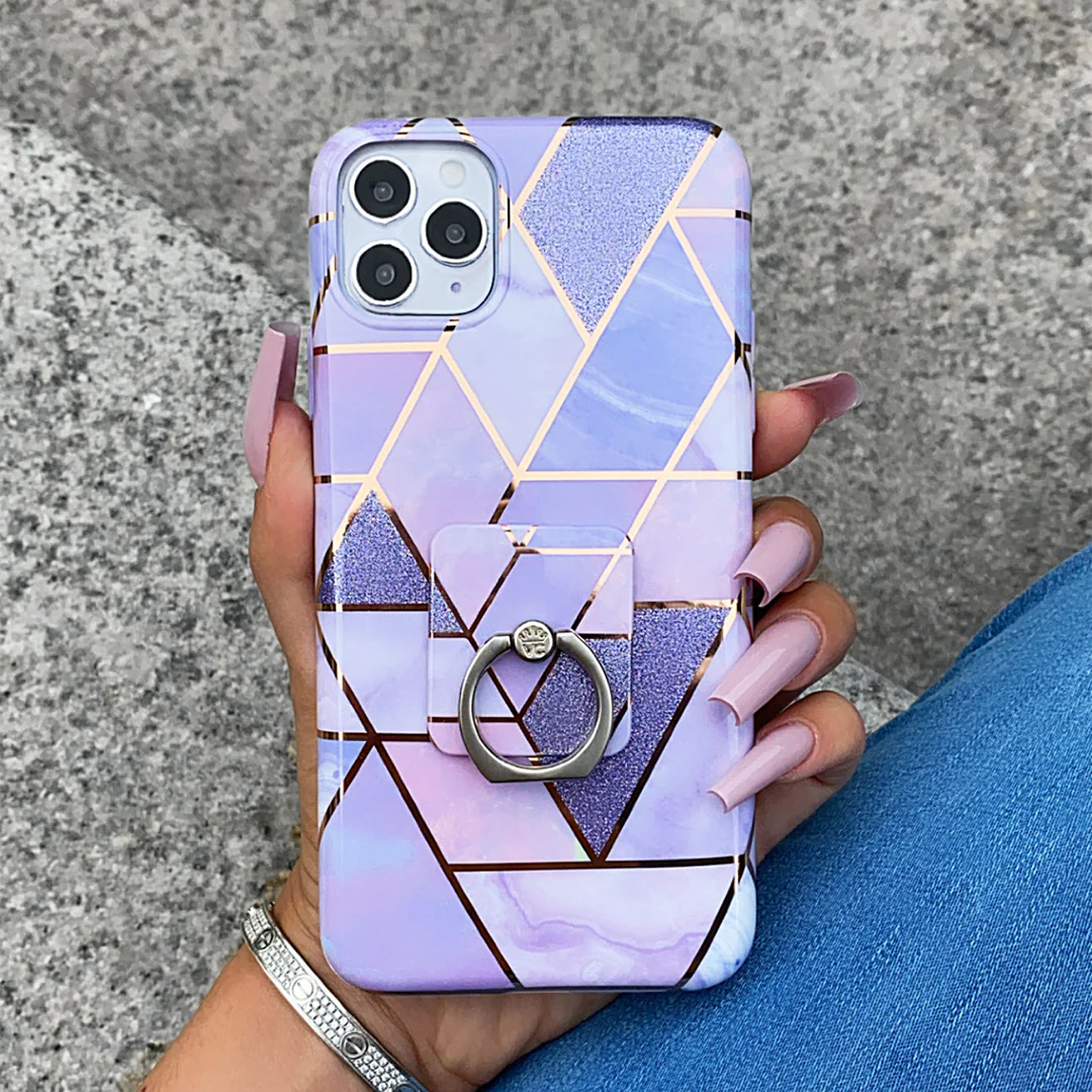 Purple Geometric Marble iPhone Case - Image 20