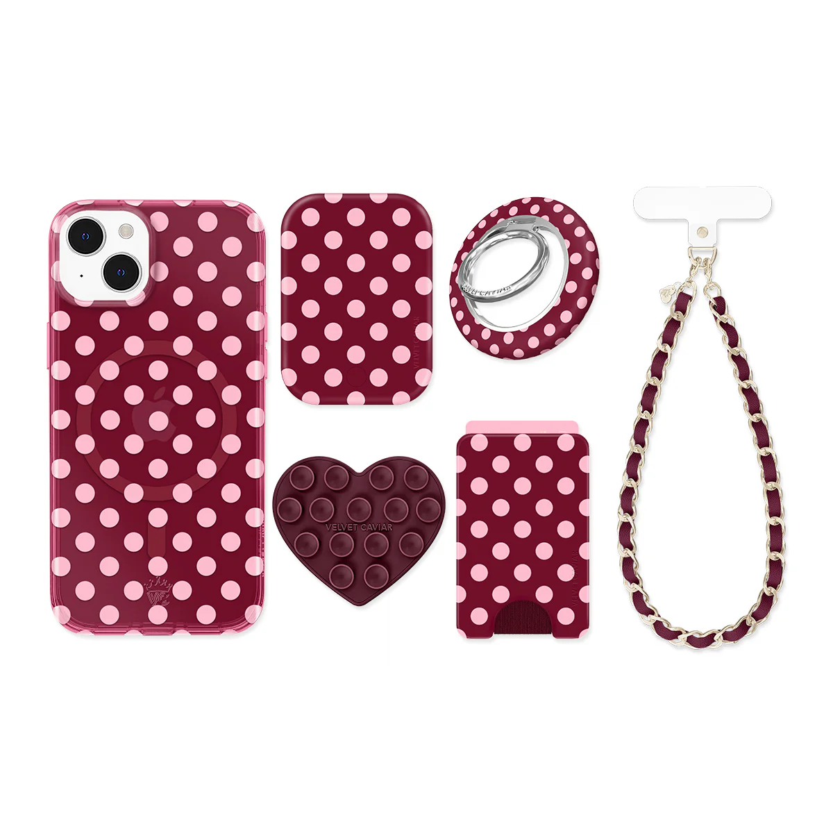 Raspberry Polka Dot iPhone Bundle Set - Image 4