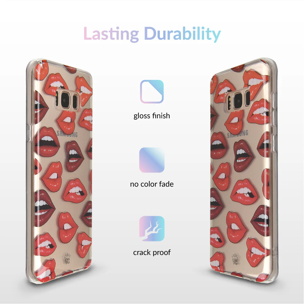 Red Lips Samsung Galaxy Clear Case - Image 5