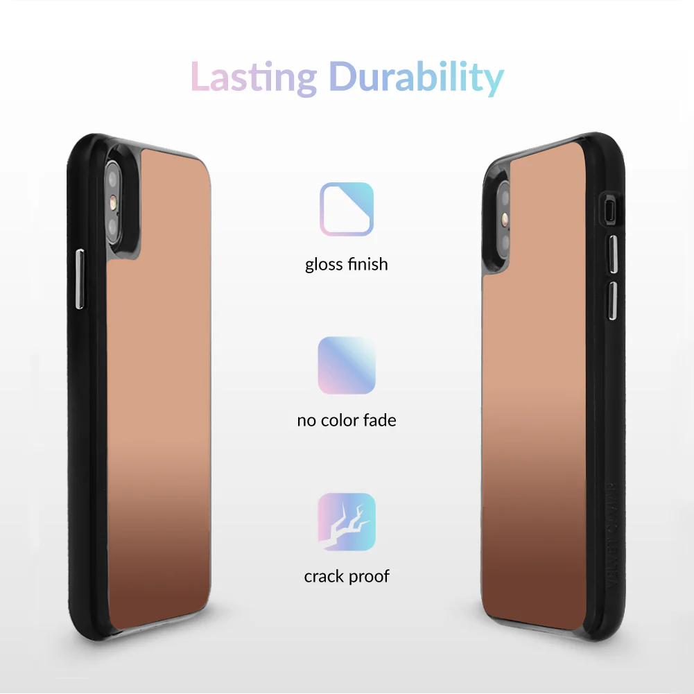 Rose Gold Reflective Mirror iPhone Case - Image 35