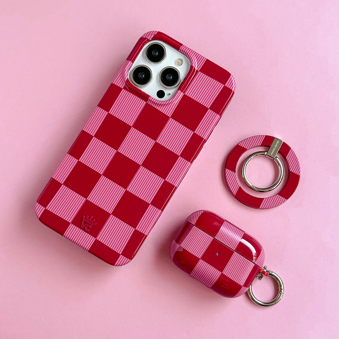 Rose Vibe Checkered AirPod Case - Image 2