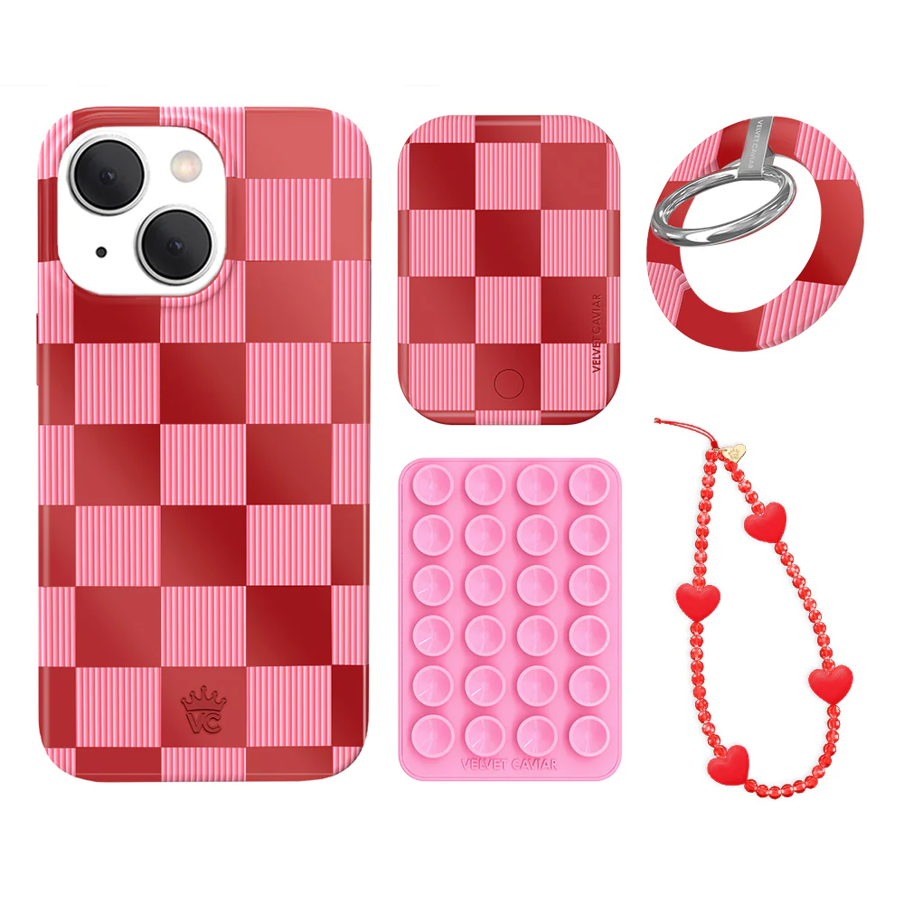 Rose Vibe Checkered iPhone Bundle Set - Grip - Image 13