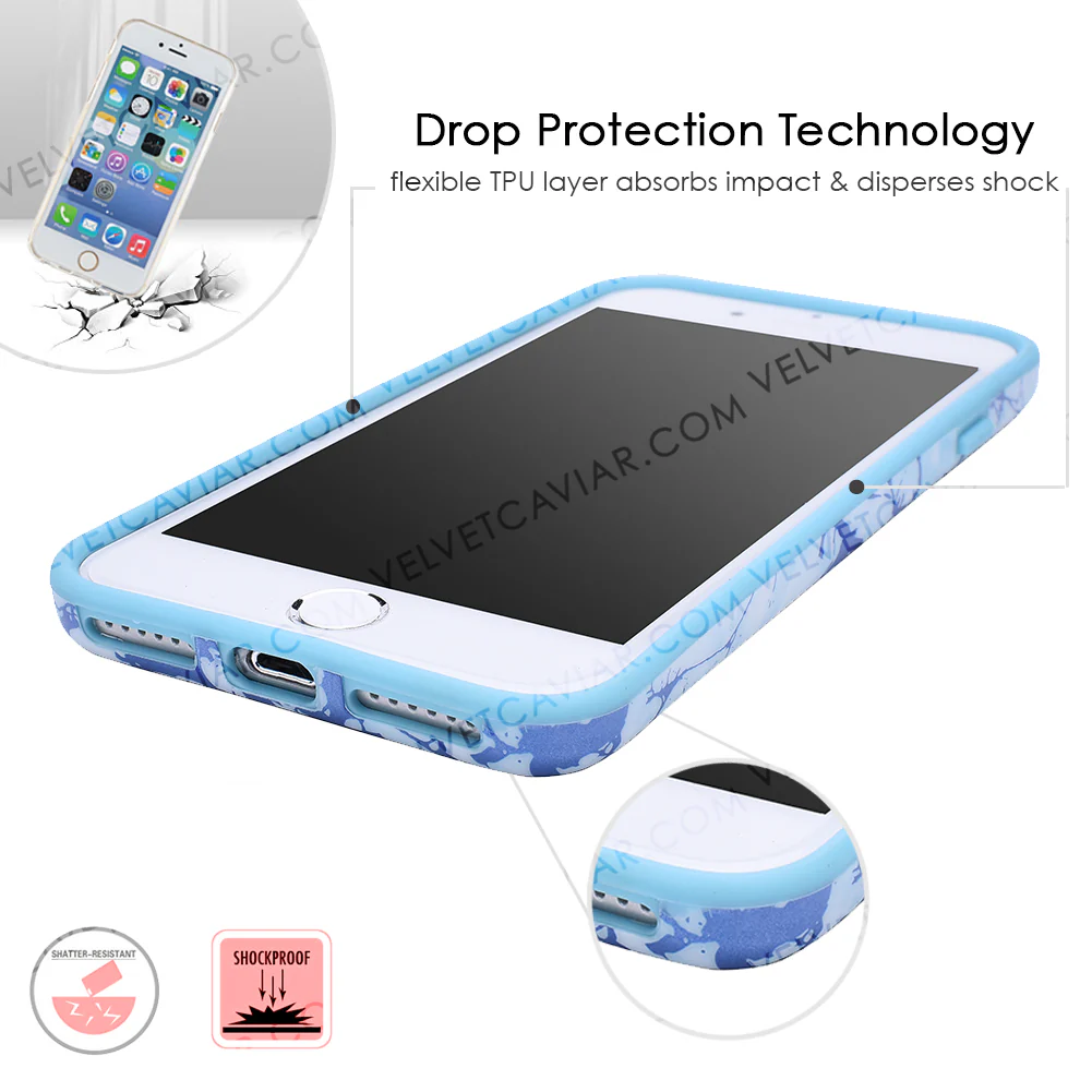 Ocean Blue Chrome Marble iPhone Case - Image 12