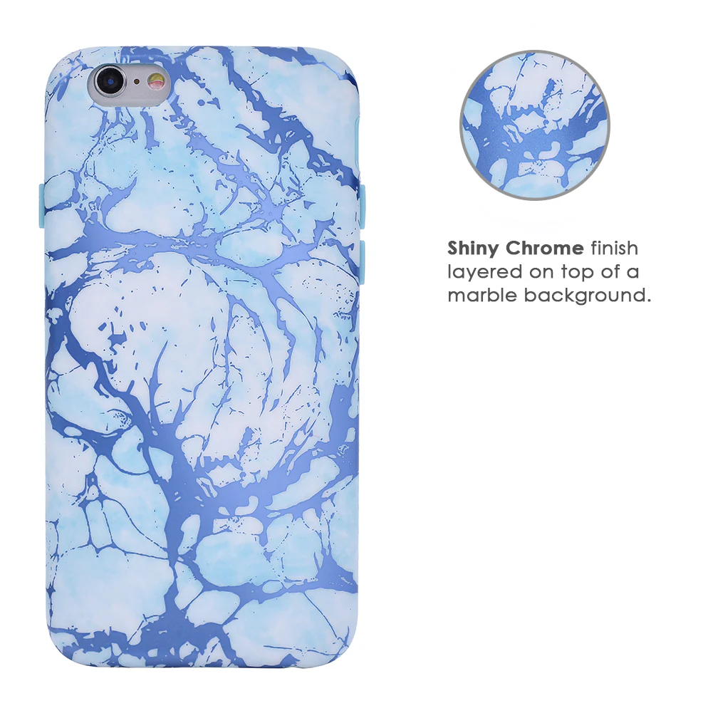 Ocean Blue Chrome Marble iPhone Case - Image 48