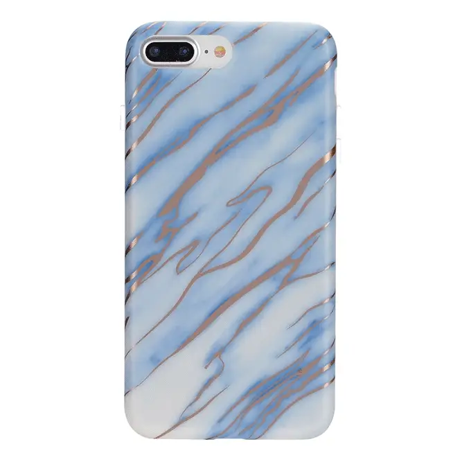 Sky Blue Rose Gold Chrome Marble iPhone case - Image 23