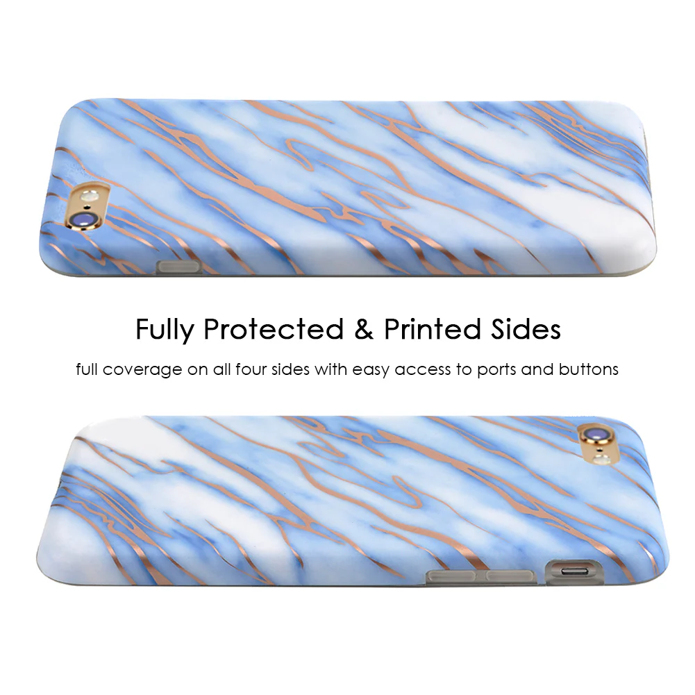 Sky Blue Rose Gold Chrome Marble iPhone case - Image 38