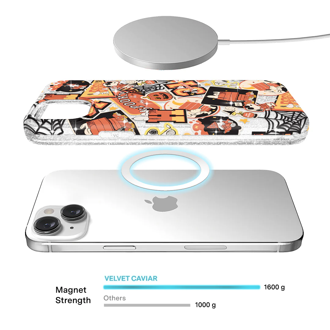 Snoopy Halloween Varsity Glitter iPhone Case - Image 78