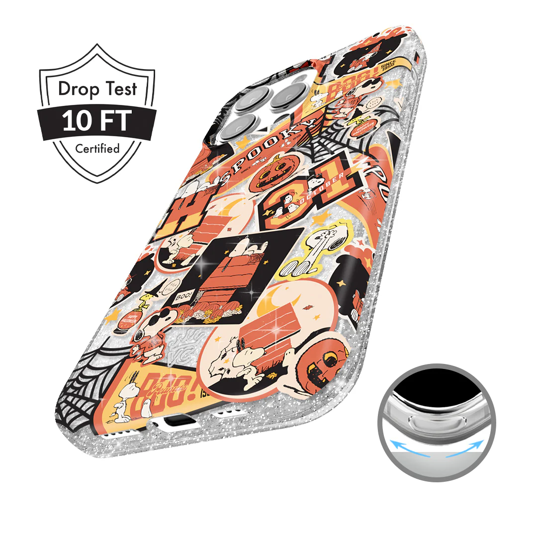 Snoopy Halloween Varsity Glitter iPhone Case - Image 89