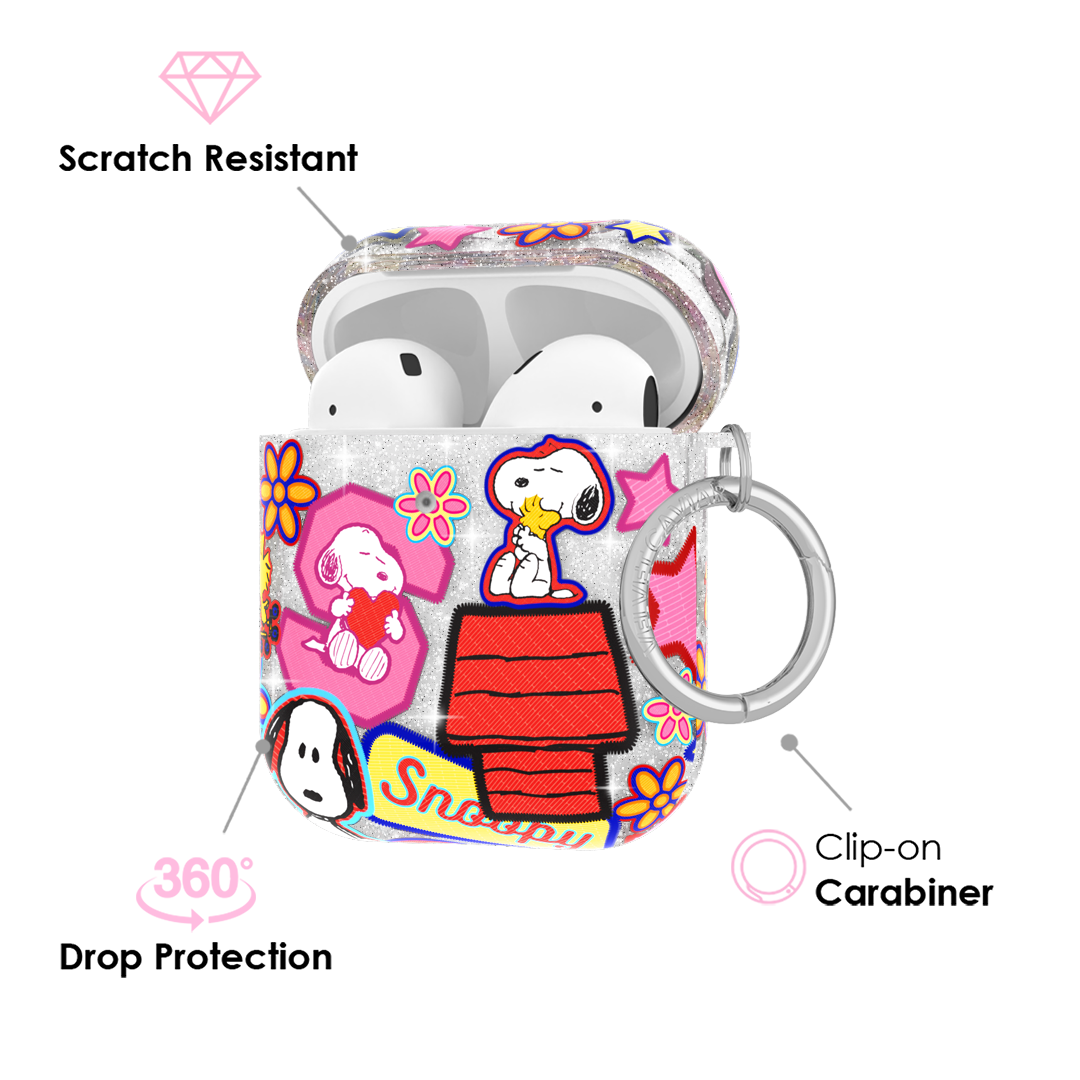 Snoopy Patchwork Glitter AirPod Case - Image 3