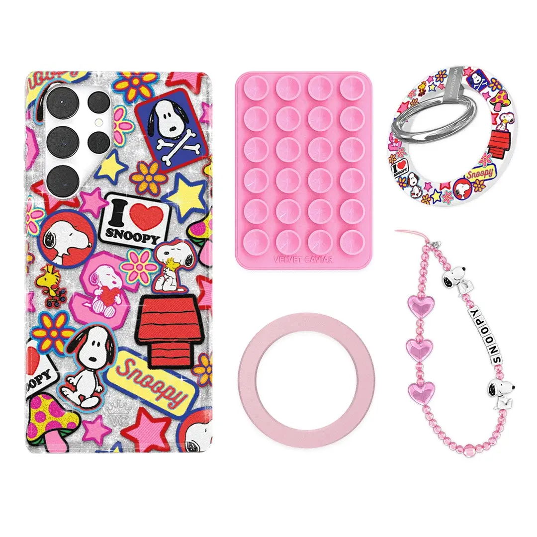 Snoopy Patchwork Glitter Samsung Bundle Set - Image 3
