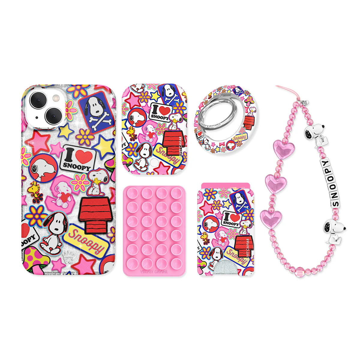 Snoopy Patchwork Glitter iPhone Bundle Set - Image 9