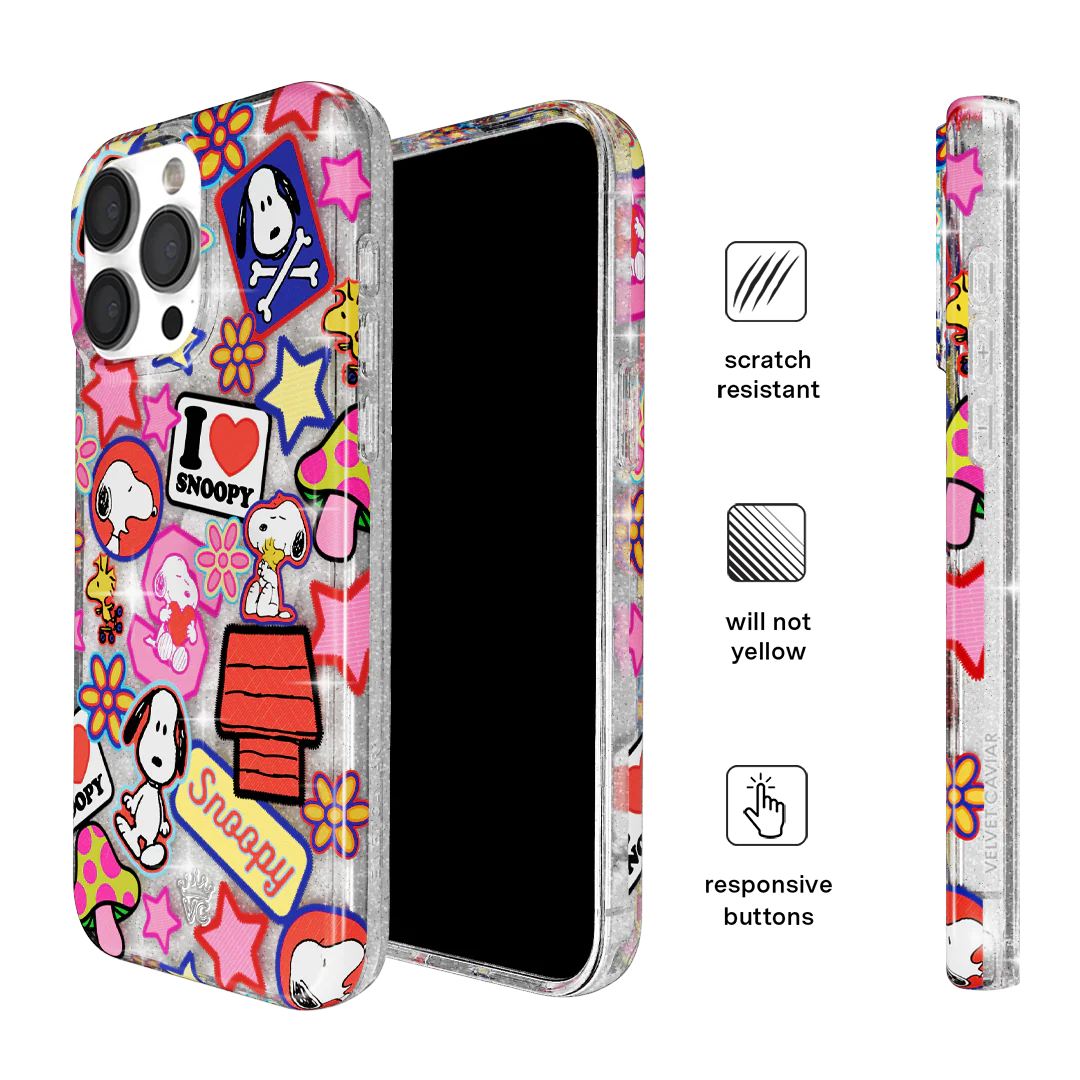 Snoopy Patchwork Glitter iPhone Case - Image 60