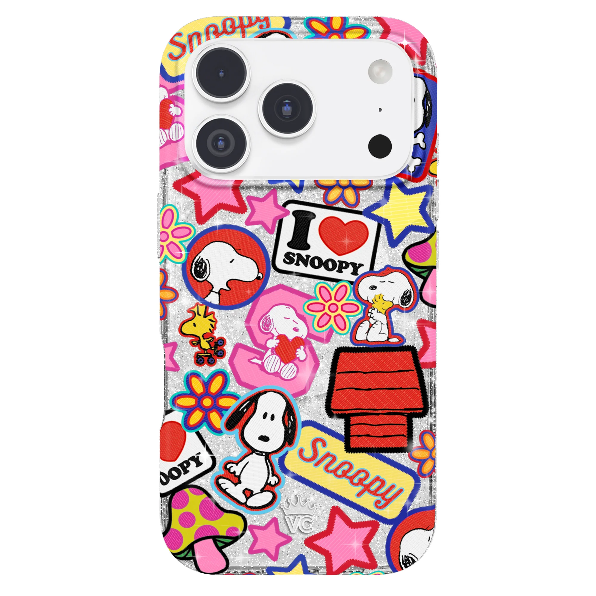 Snoopy Patchwork Glitter iPhone Case - Image 86