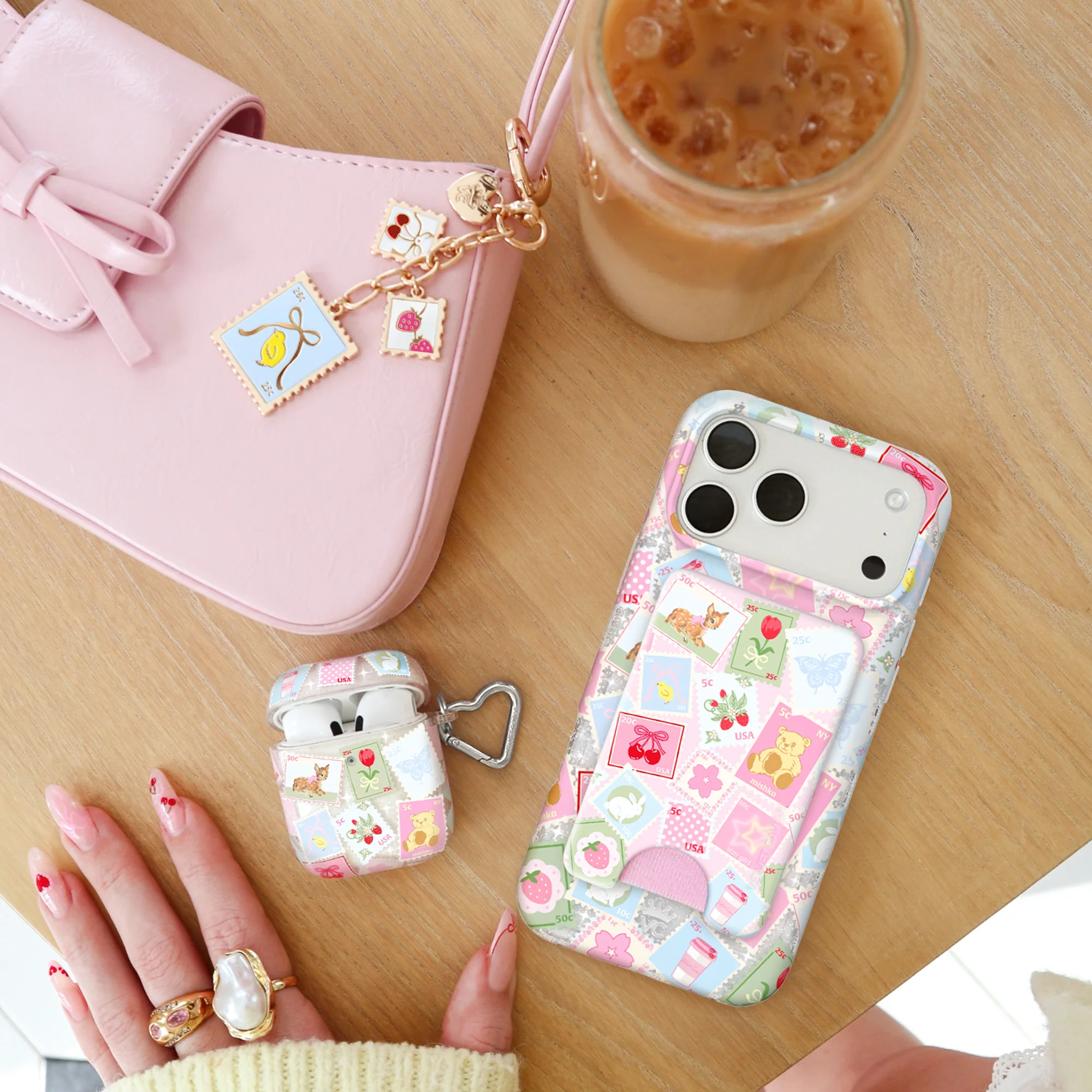 Spring Whimsy Stamps Glitter AirPod Case - Image 14