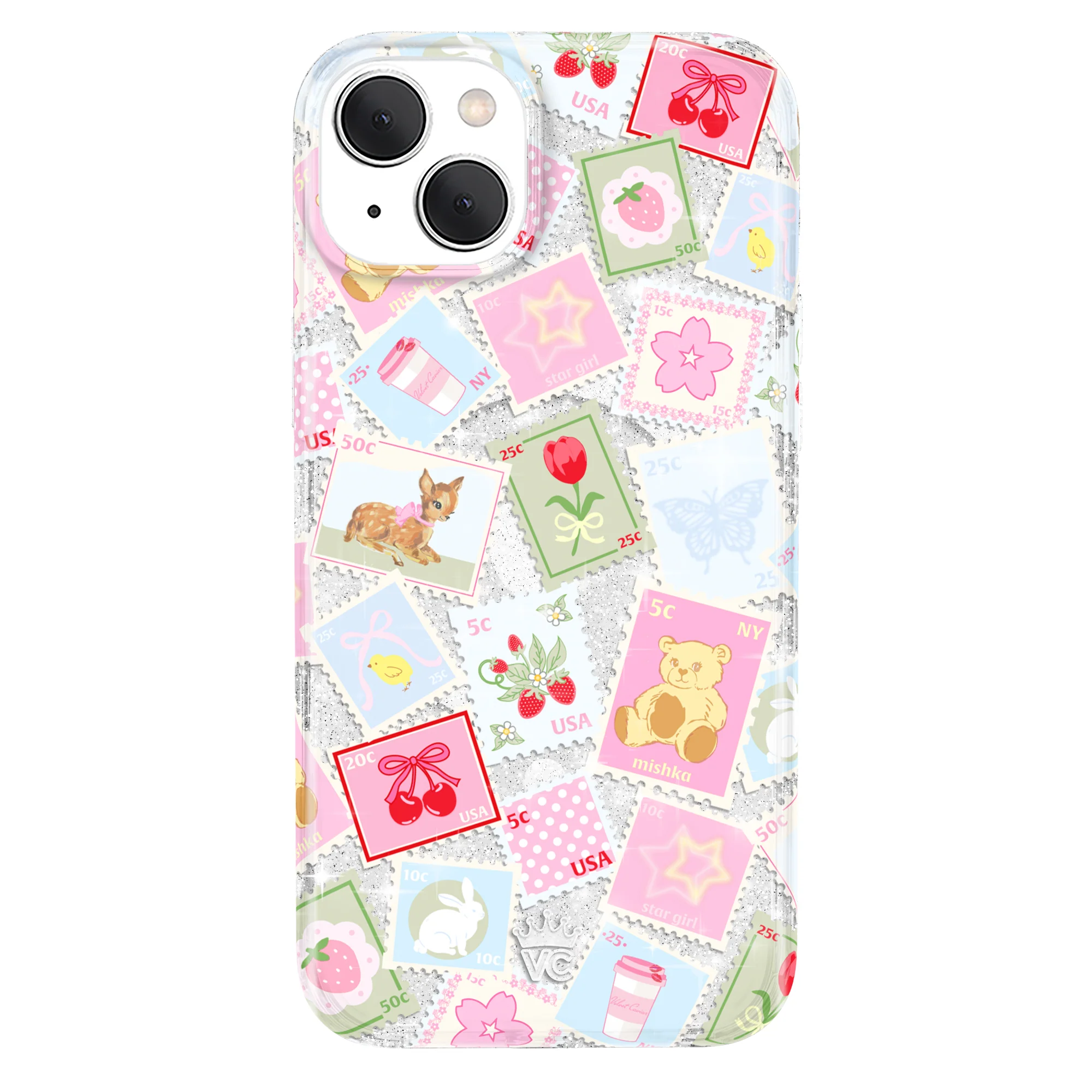 Spring Whimsy Stamps Glitter iPhone Case - Image 21