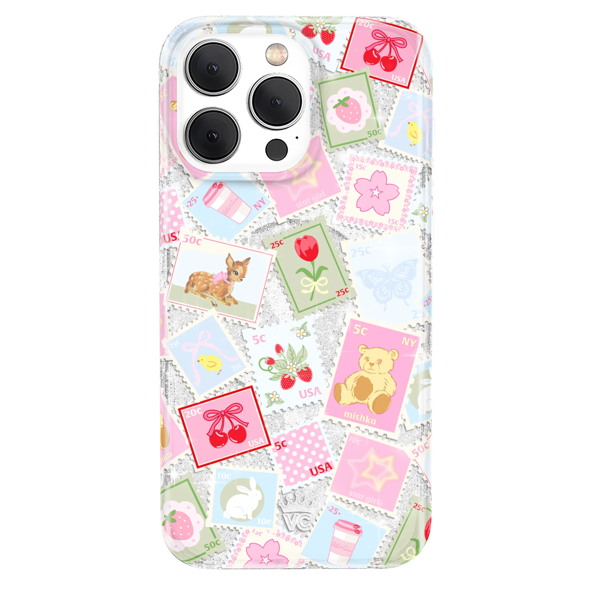 Spring Whimsy Stamps Glitter iPhone Case - Image 26