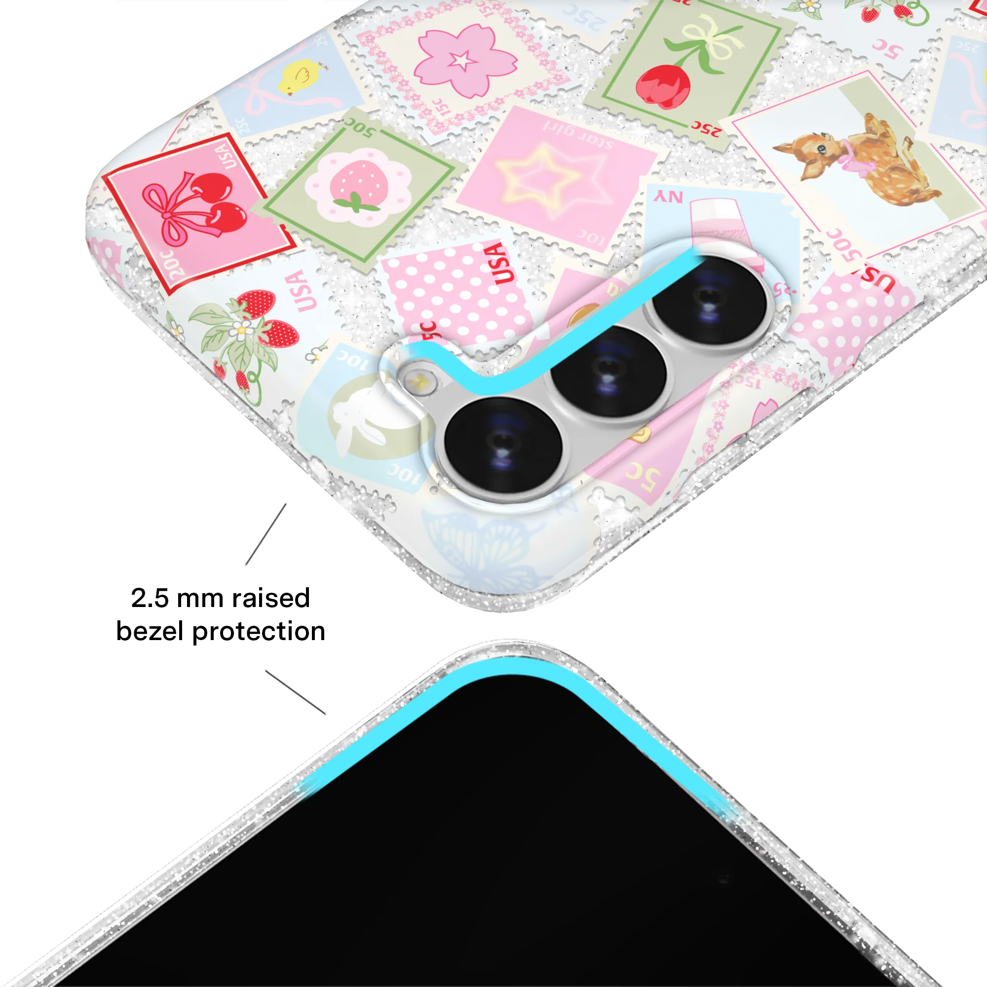 Spring Whimsy Stamps Glitter Samsung Case - Image 22