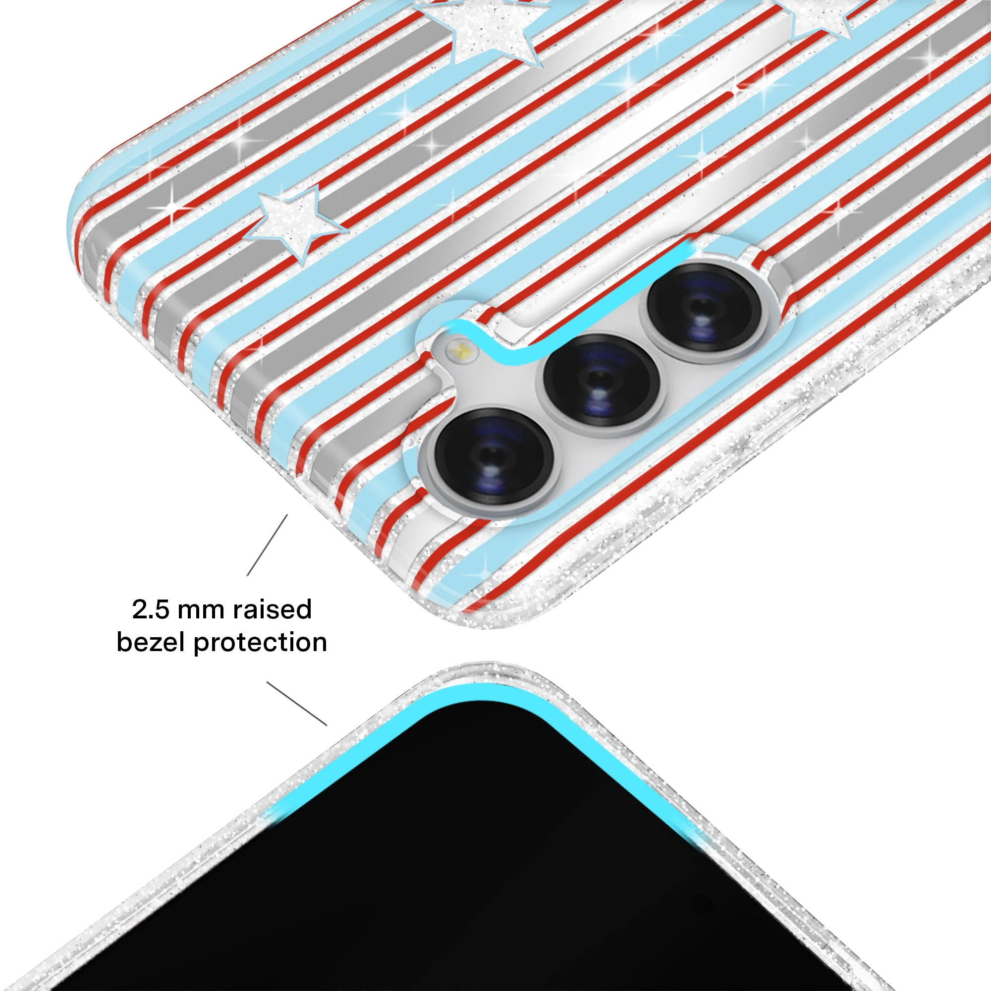Stars & Stripes Glitter Samsung Case - Image 18