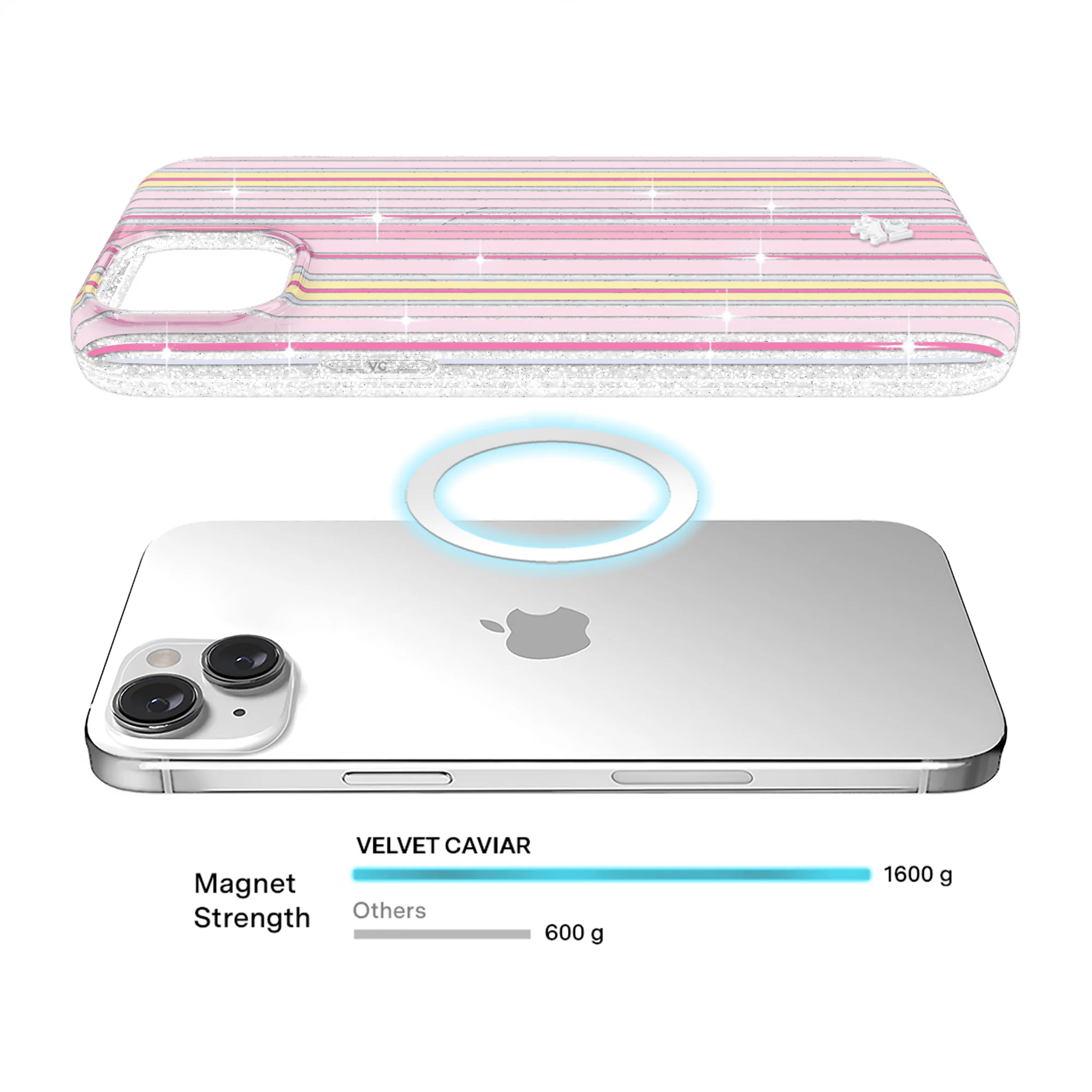 Sunkissed Stripes Glitter iPhone Case - Image 39