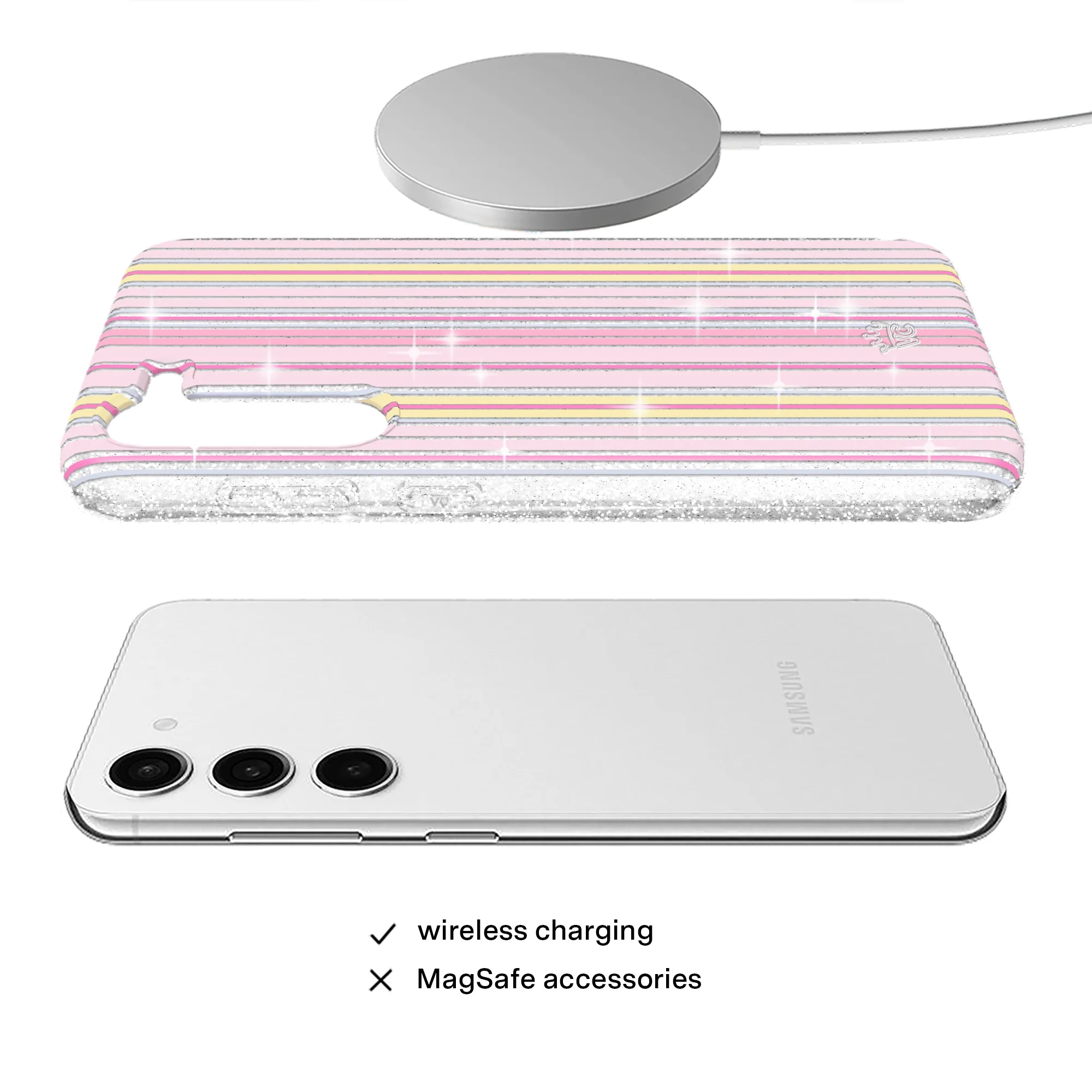 Sunkissed Stripes Glitter Samsung Case - Image 4