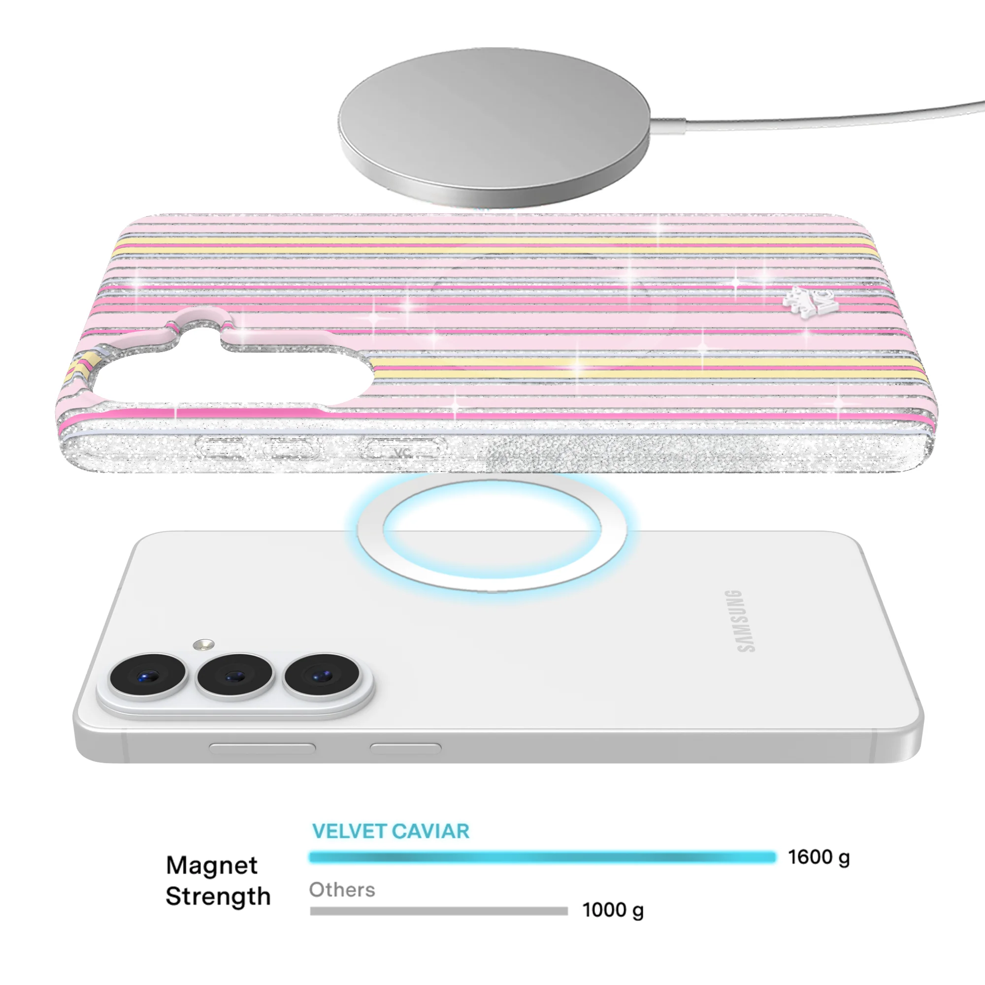 Sunkissed Stripes Glitter Samsung Case - Image 54