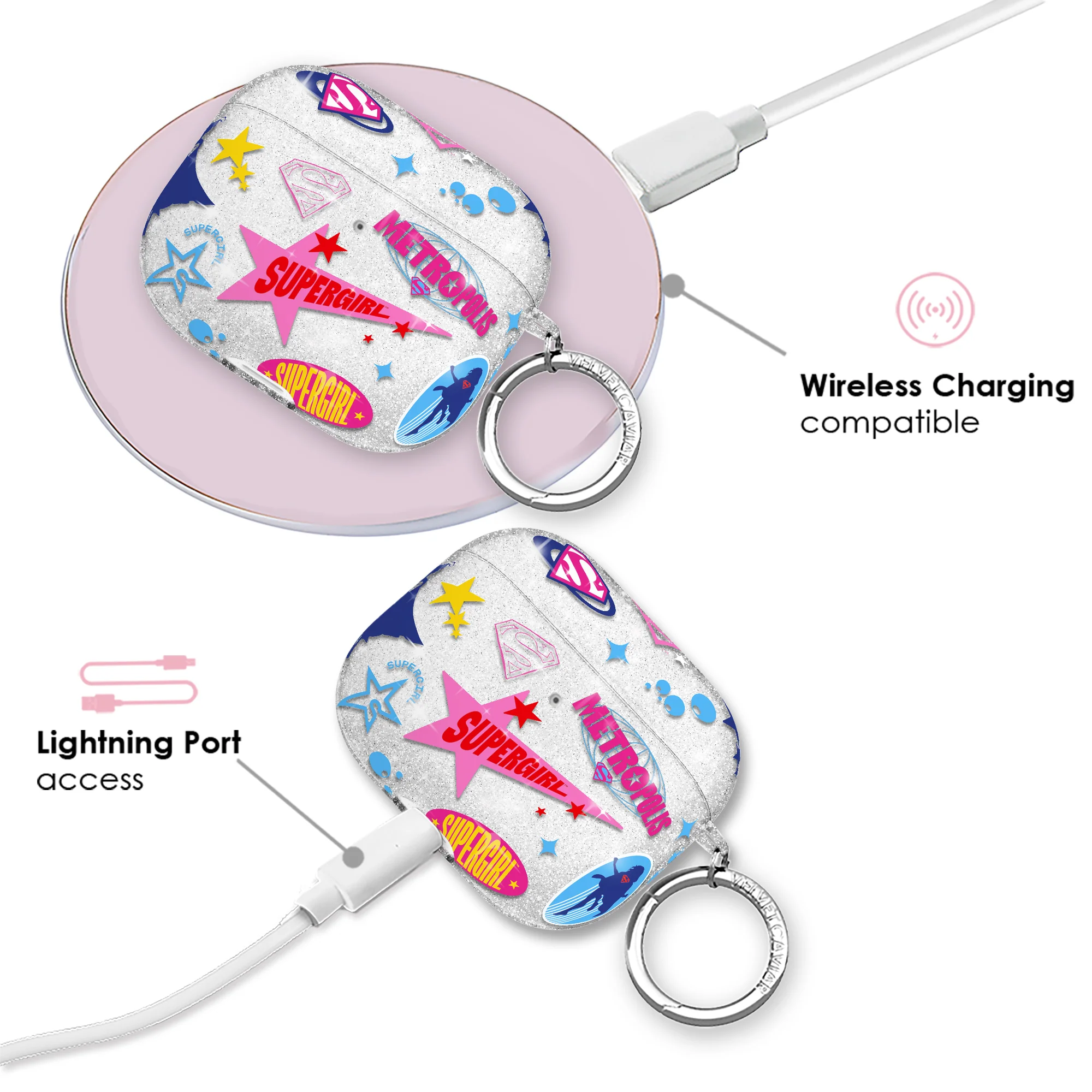 Supergirl Krypto Glitter AirPod Case - Image 10