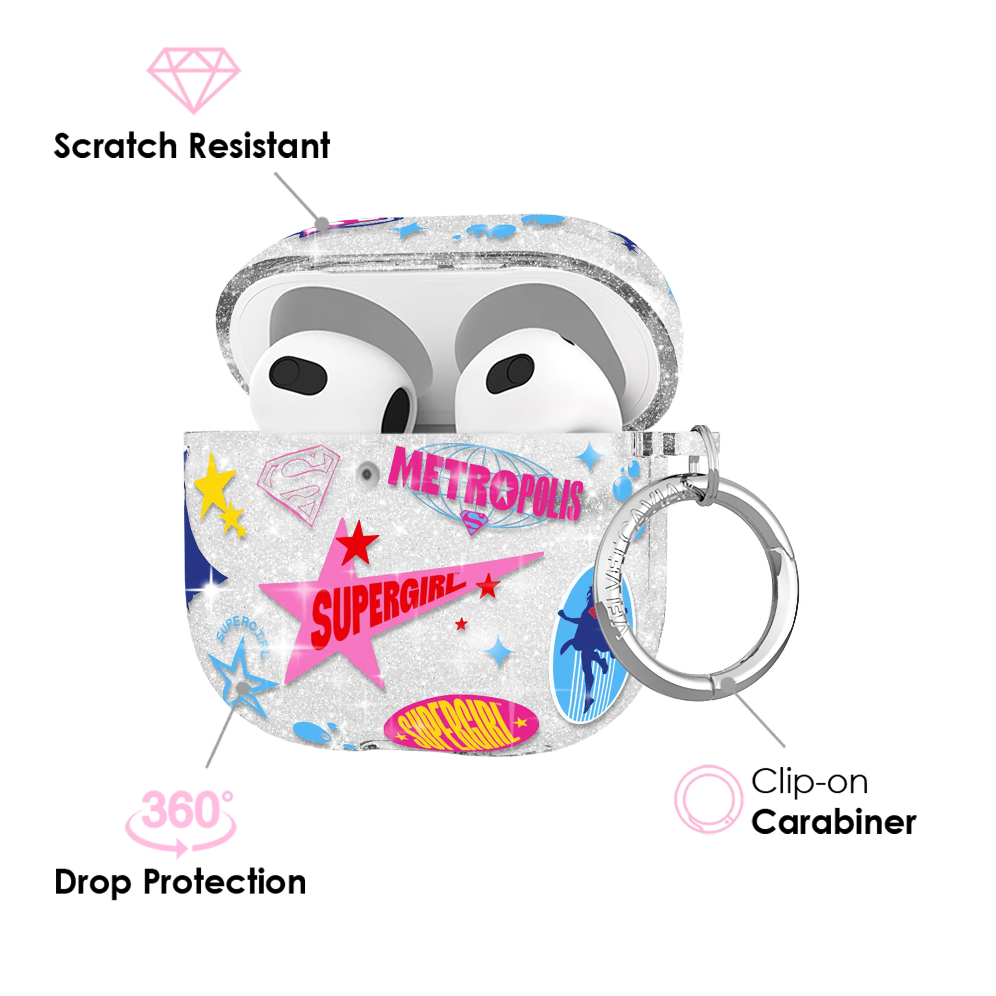 Supergirl Krypto Glitter AirPod Case - Image 15
