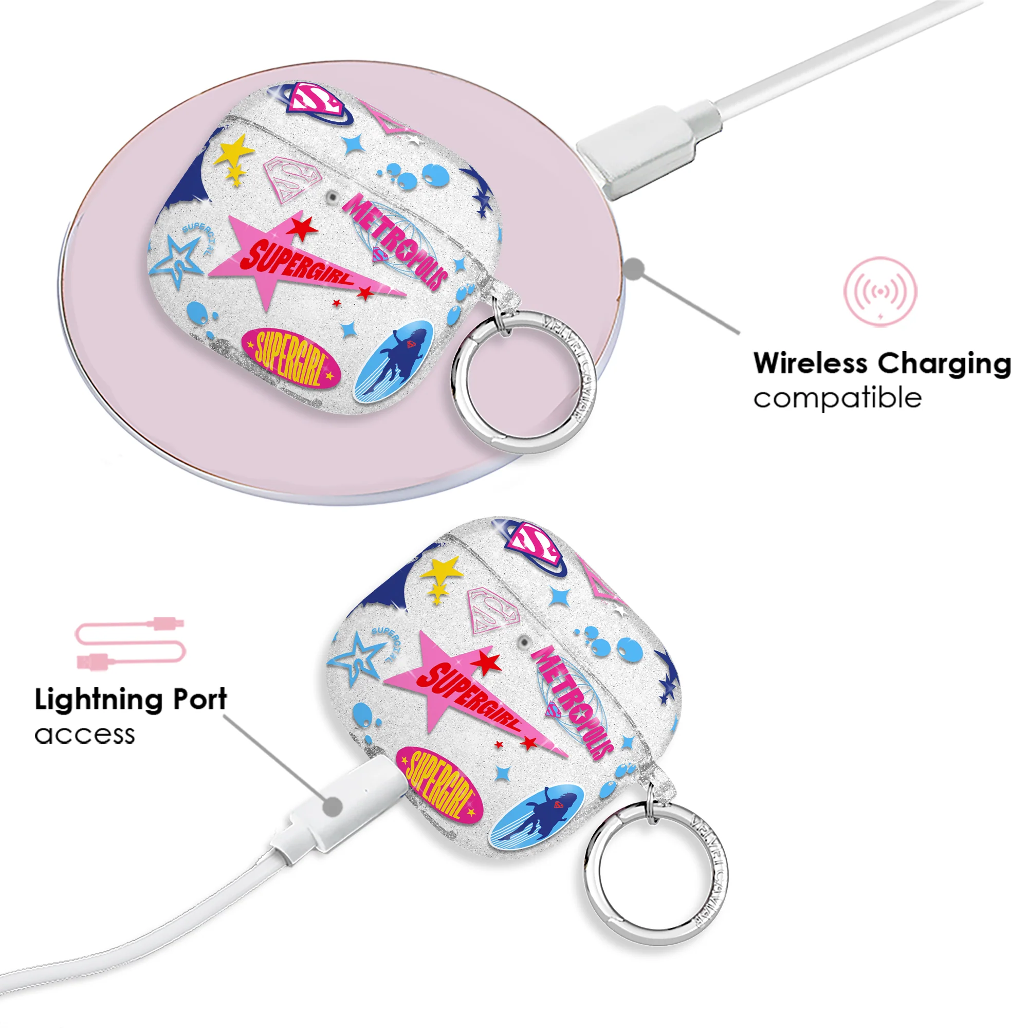Supergirl Krypto Glitter AirPod Case - Image 16
