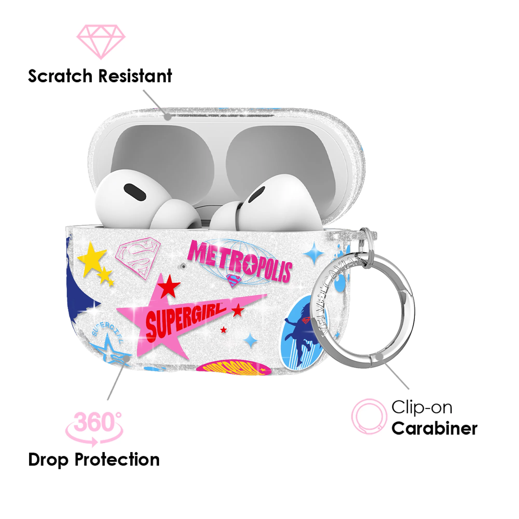 Supergirl Krypto Glitter AirPod Case - Image 21